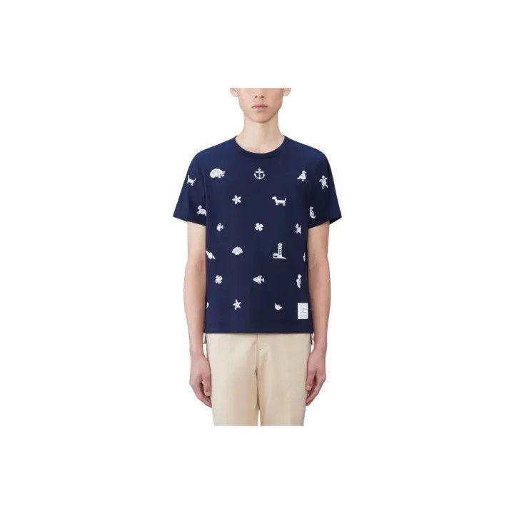 Thom Browne Thom Browne Printed Blue Short Sleeve T-shirt -2507 Size US S / EU 44-46 / 1 - 7 Thumbnail
