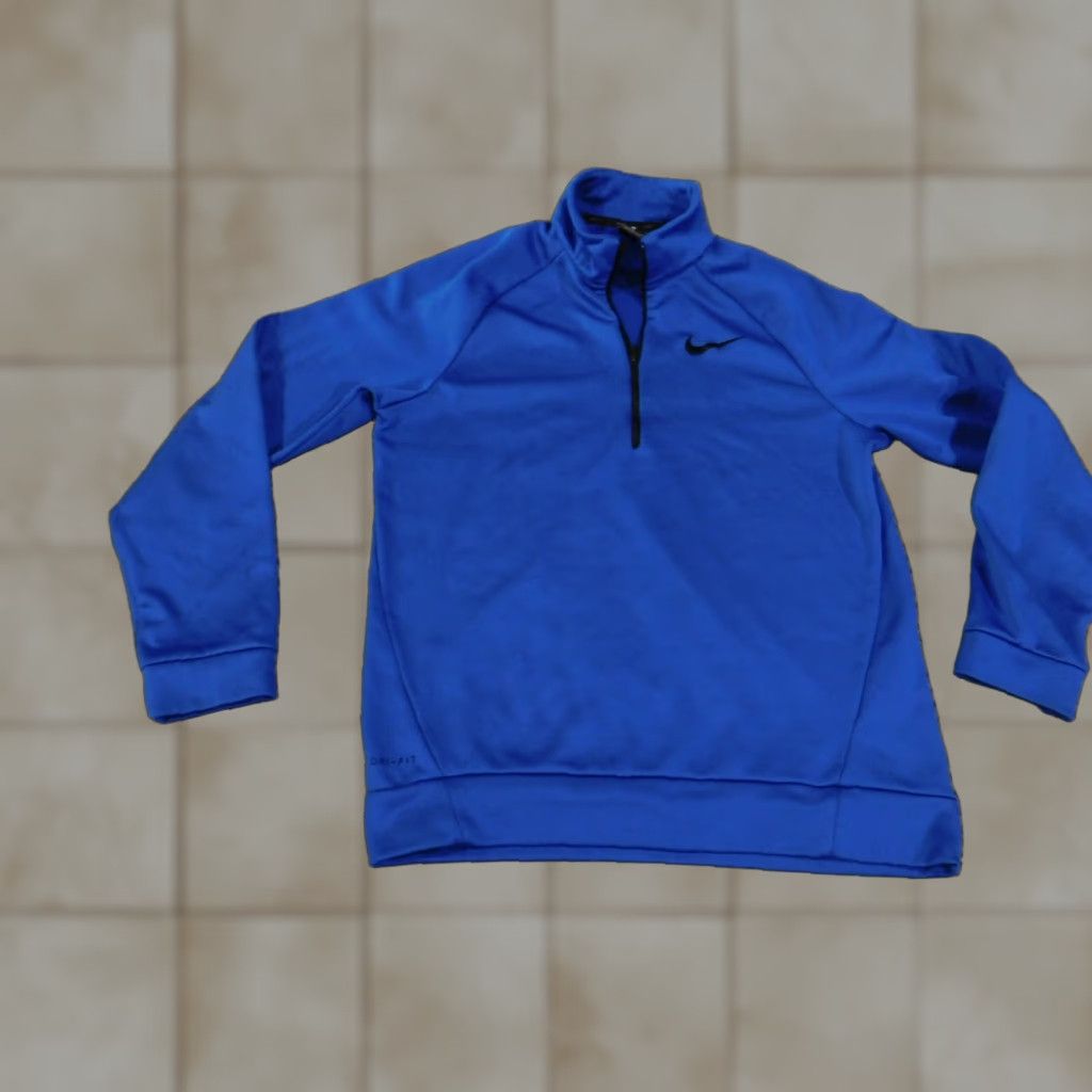 Nike Nike Sweatshirt Mens Regular M Blue 1/4 Zip Pullover Mock Neck Zip Logo Knit Polyester Sports Dress? Size US M / EU 48-50 / 2 - 1 Thumbnail