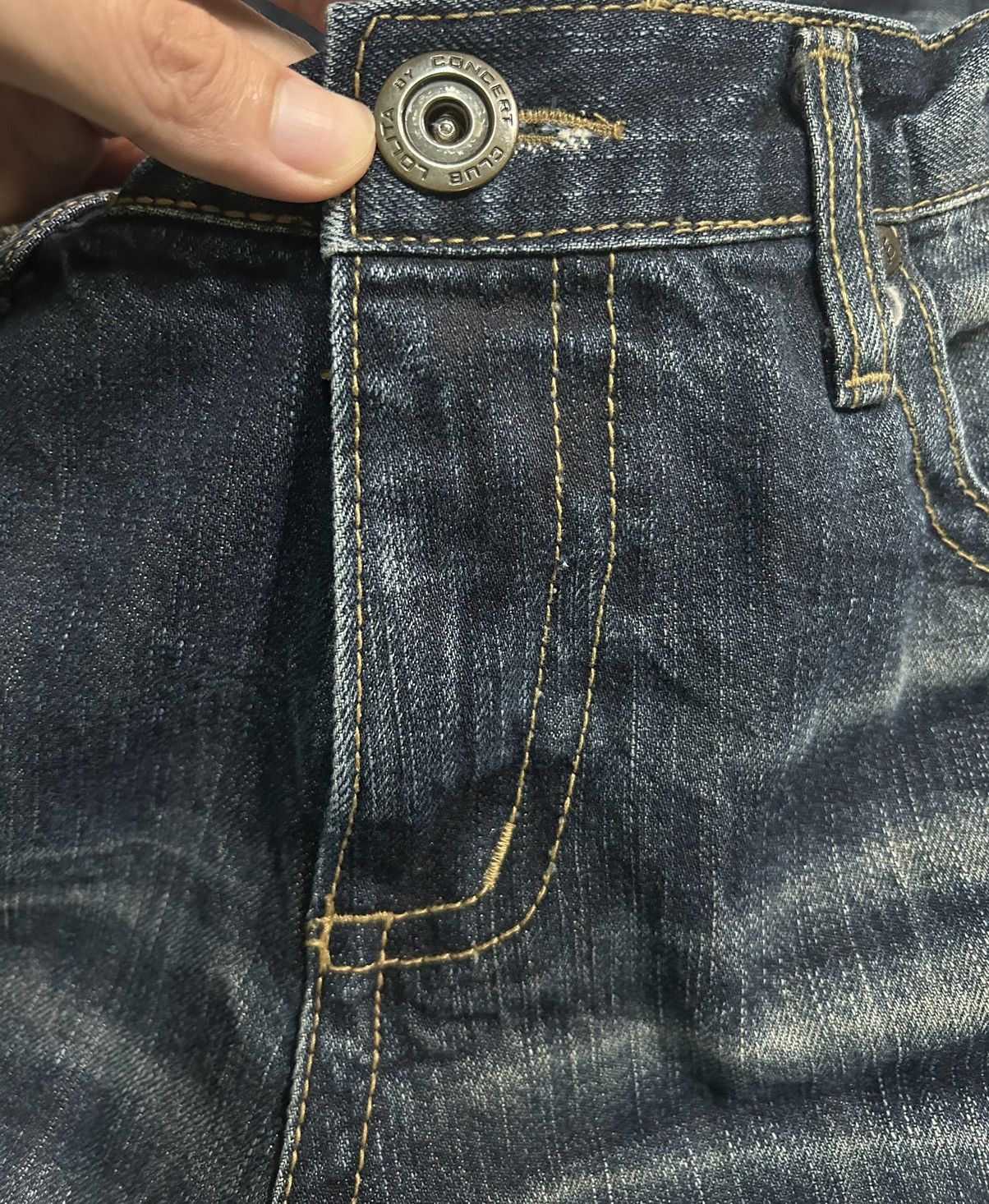 If Six Was Nine × KMRii × Le Grande Bleu (L.G.B.) Vintage Lolita Distressed Mud Wash Punk Style Denim Rare 🎌☠️☠️ Size US 34 / EU 50 - 11 Thumbnail