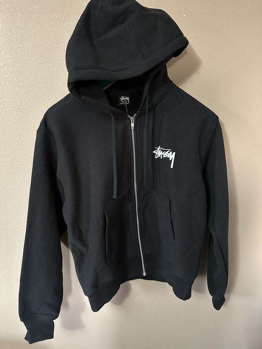 Stussy Stussy burning stock zip hoodie black | Grailed