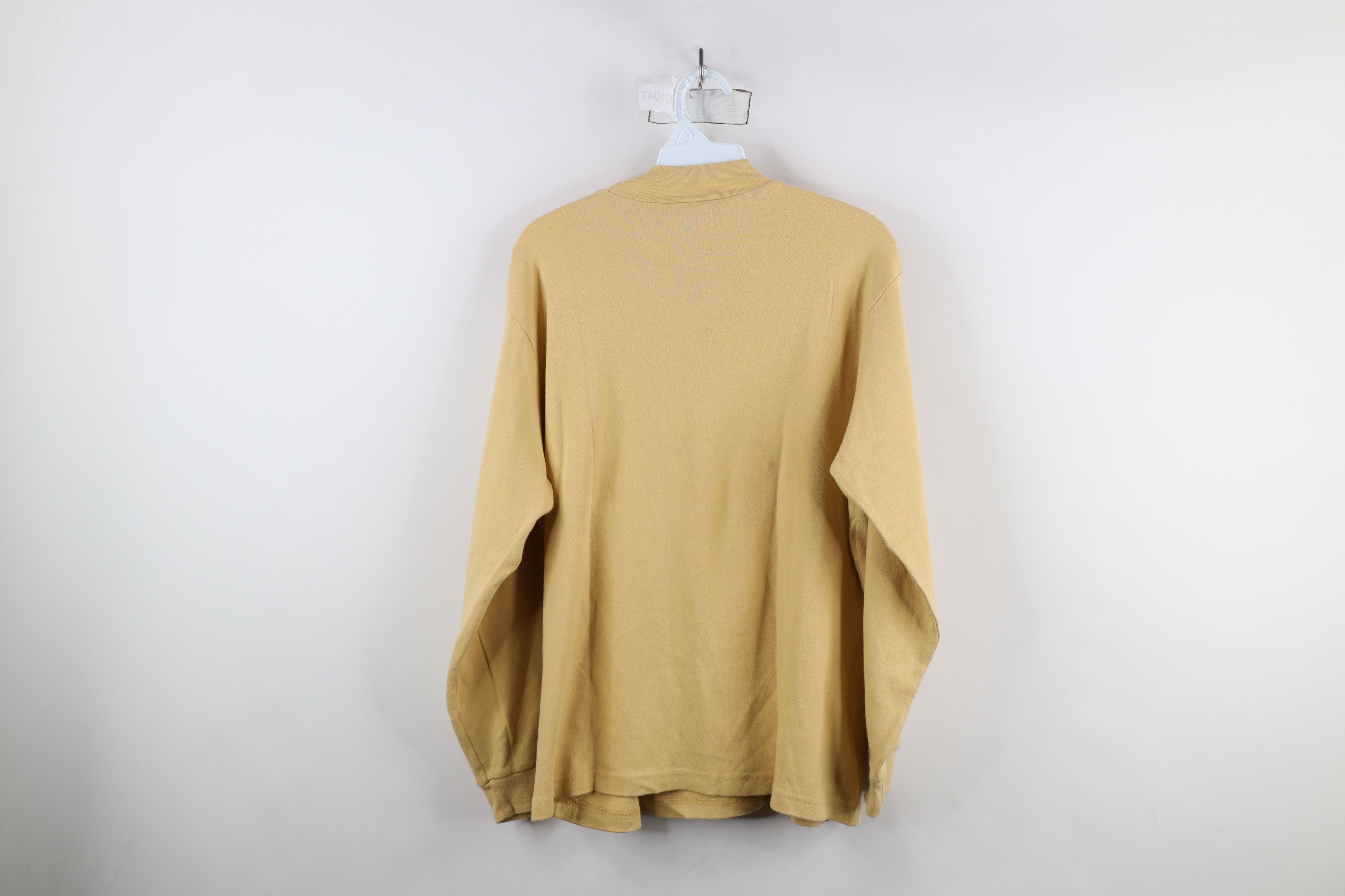 Vintage × Woolrich Woolen Mills Vintage 90s Woolrich Blank Mock Neck T-Shirt Cotton Beige Size M / US 6-8 / IT 42-44 - 11 Thumbnail