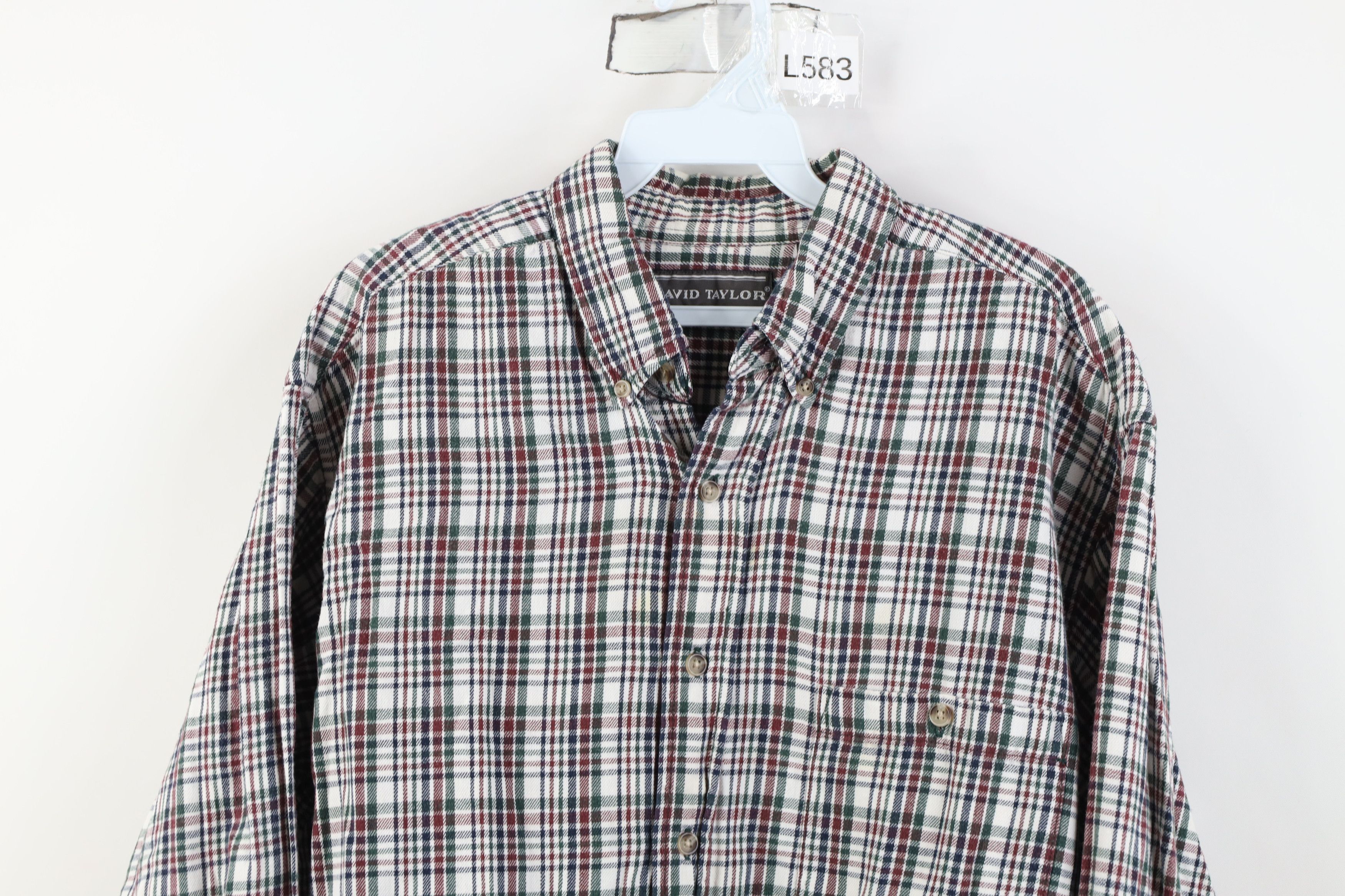 Vintage Vintage 90s Streetwear Flannel Collared Button Down Shirt Size US L / EU 52-54 / 3 - 2 Thumbnail