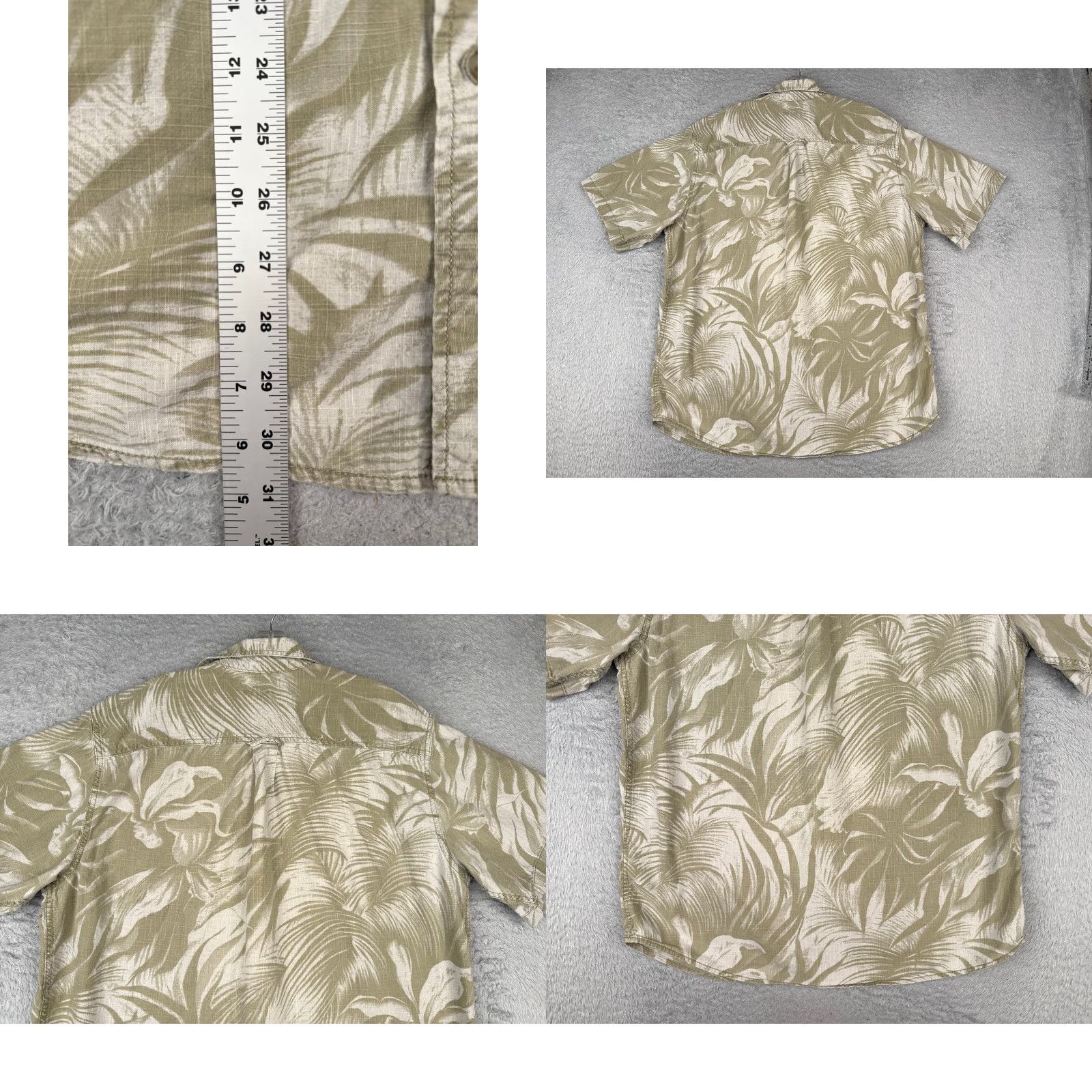 Basic Editions Basic Editions Hawaiian Shirt Men L Green Floral 100% Cotton Button-Up Resort Aloha Luau Vacation Size US L / EU 52-54 / 3 - 9 Thumbnail