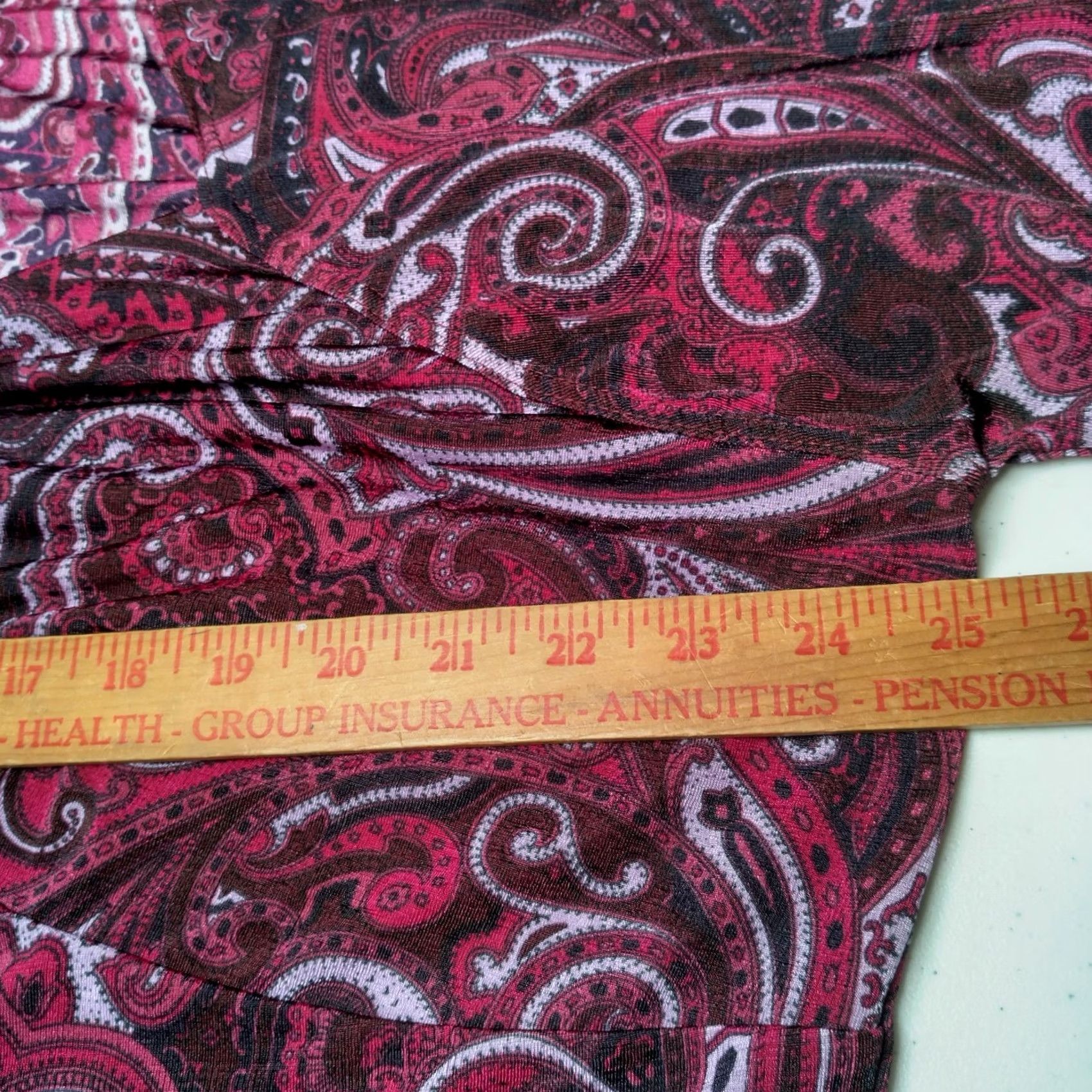 Vintage Jaclyn Smith Shirt Plus Size 2X Purple Paisley V-Neck Knit 3/4 Sleeve Blouse Women Womens Size XXL / US 16-18 / IT 52-54 - 4 Thumbnail