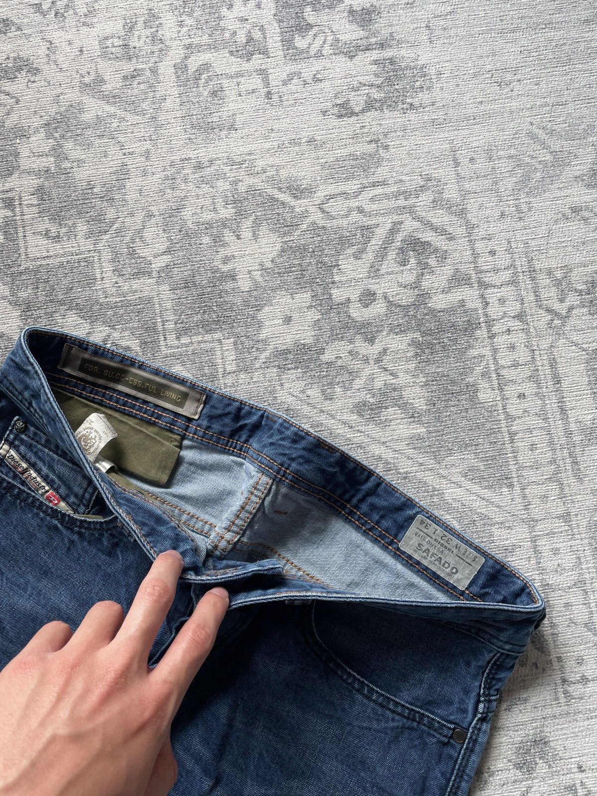 Japanese Brand Vintage Diesel Jeans Mud Washed Faded Baggy Wide Japanese Size US 32 / EU 48 - 10 Thumbnail