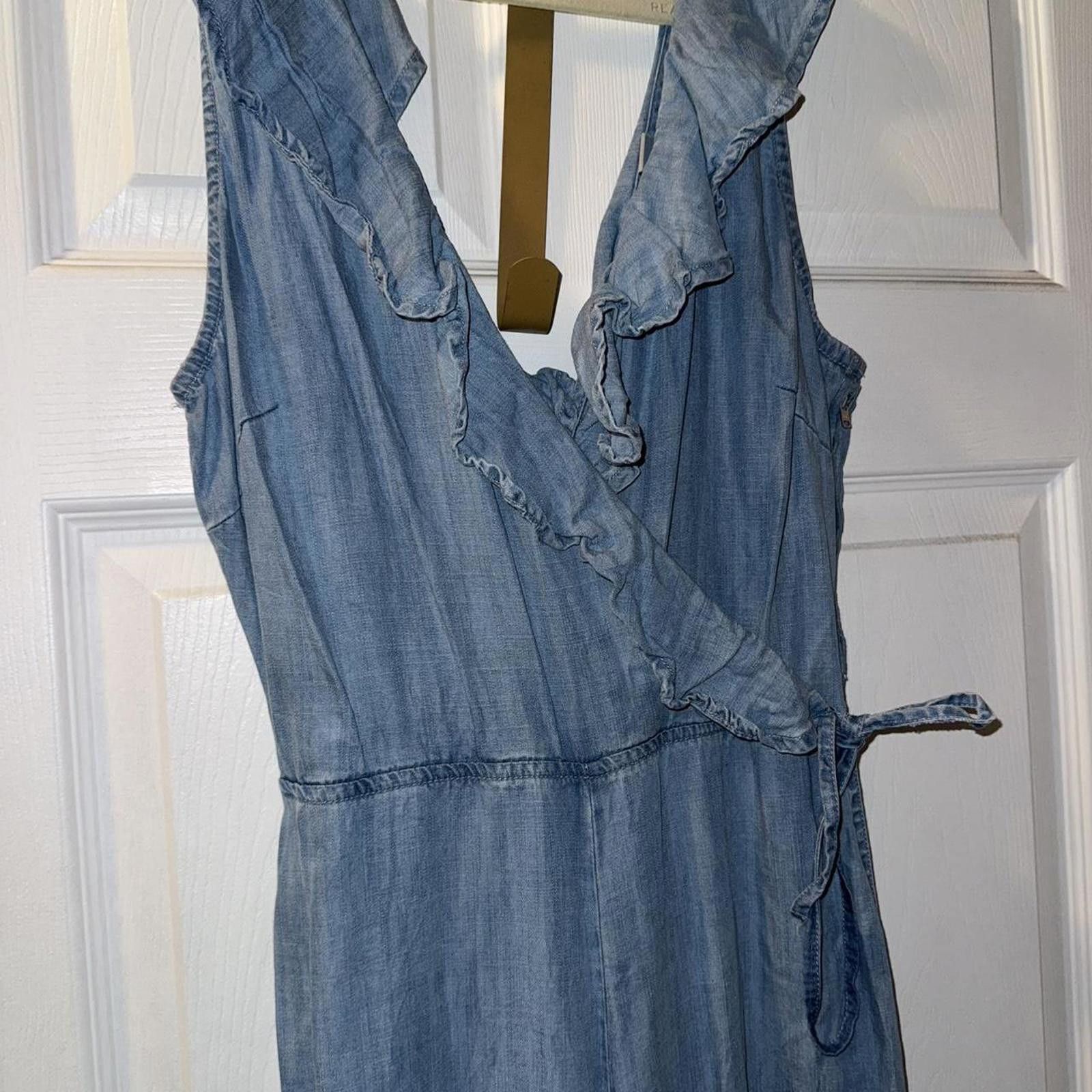 Guess GUESS Womens Belted Surplice Jumpsuit Blue Size 28" / US 6 / IT 42 - 3 Thumbnail