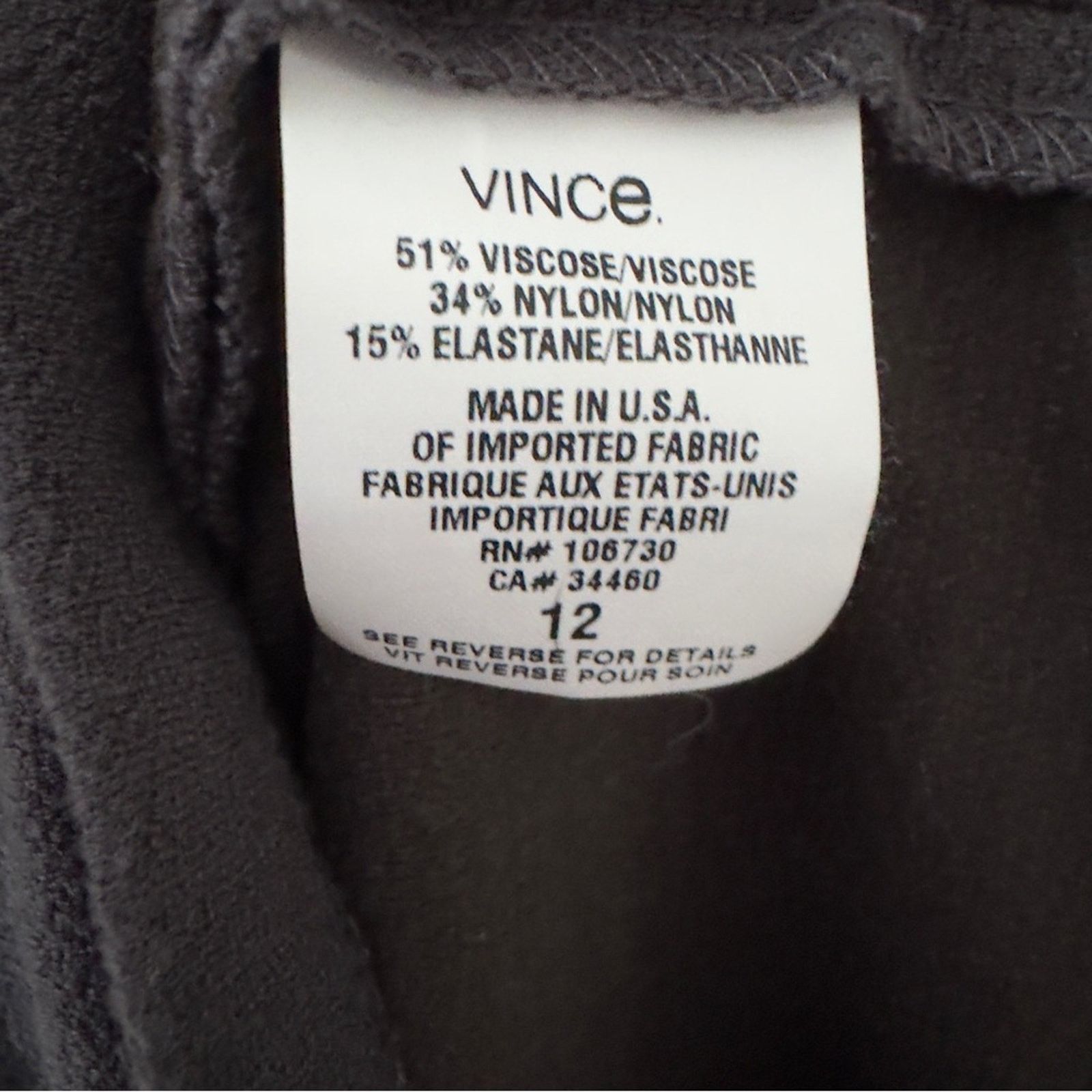 Vince Vince Sleeveless Solid Gray V-Neck Dress Business Minimalist Size XL / US 12-14 / IT 48-50 - 4 Thumbnail