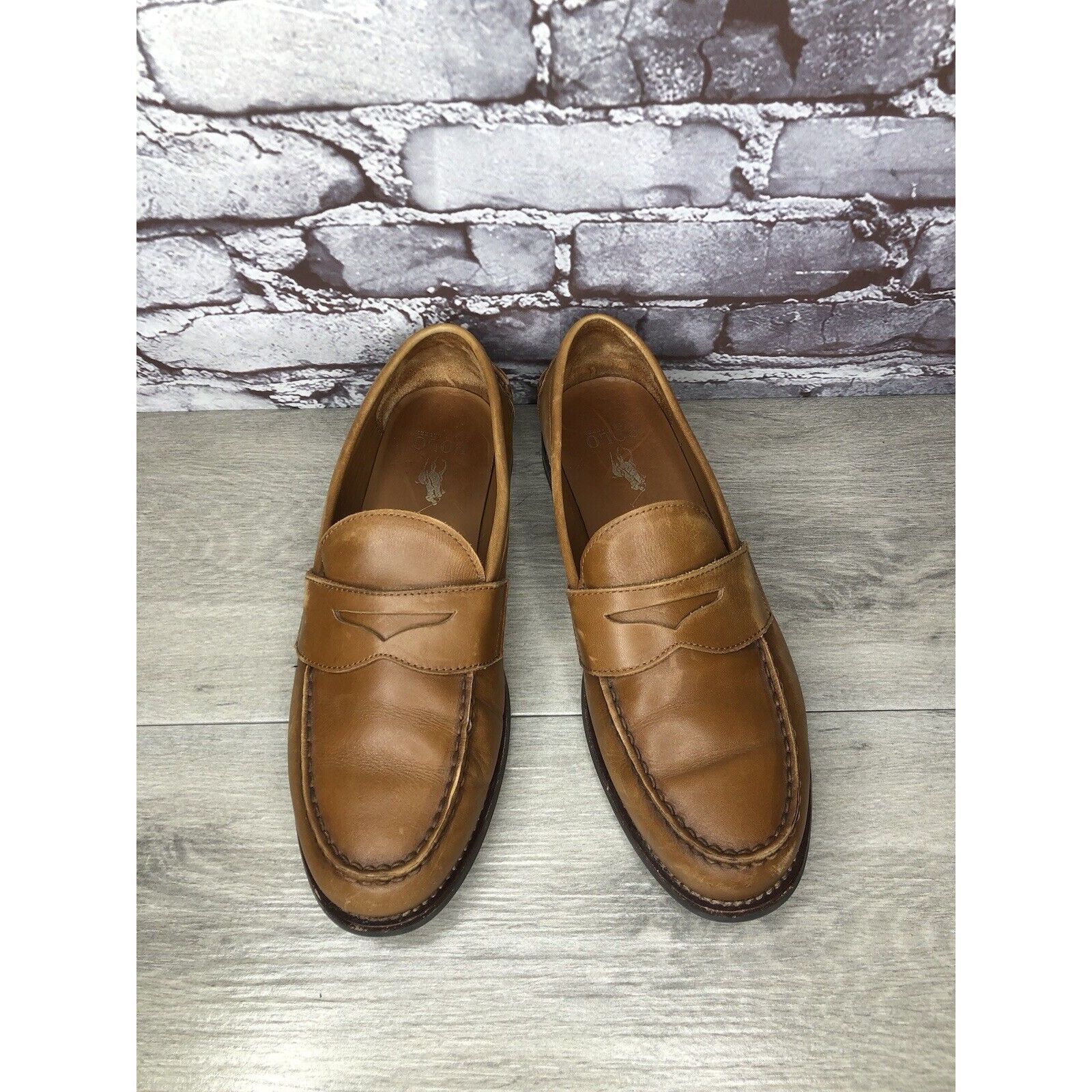 Polo Ralph Lauren Polo Ralph Lauren Alston Penny Brown Leather Dress Loafers M Size US 9.5 / EU 42-43 - 12 Thumbnail