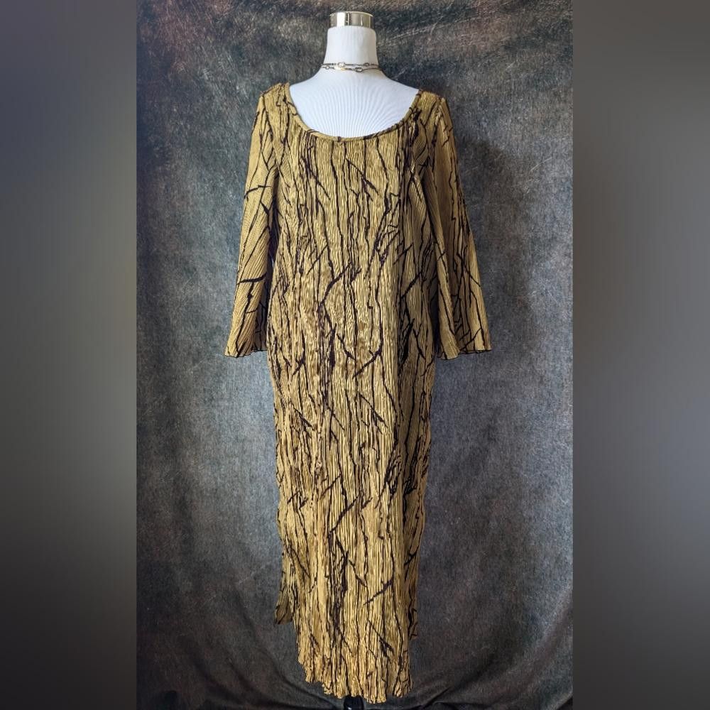 Designer Rare Joan McGee Silk Wearable Art Fiber Plisse Dress Size M / US 6-8 / IT 42-44 - 1 Thumbnail