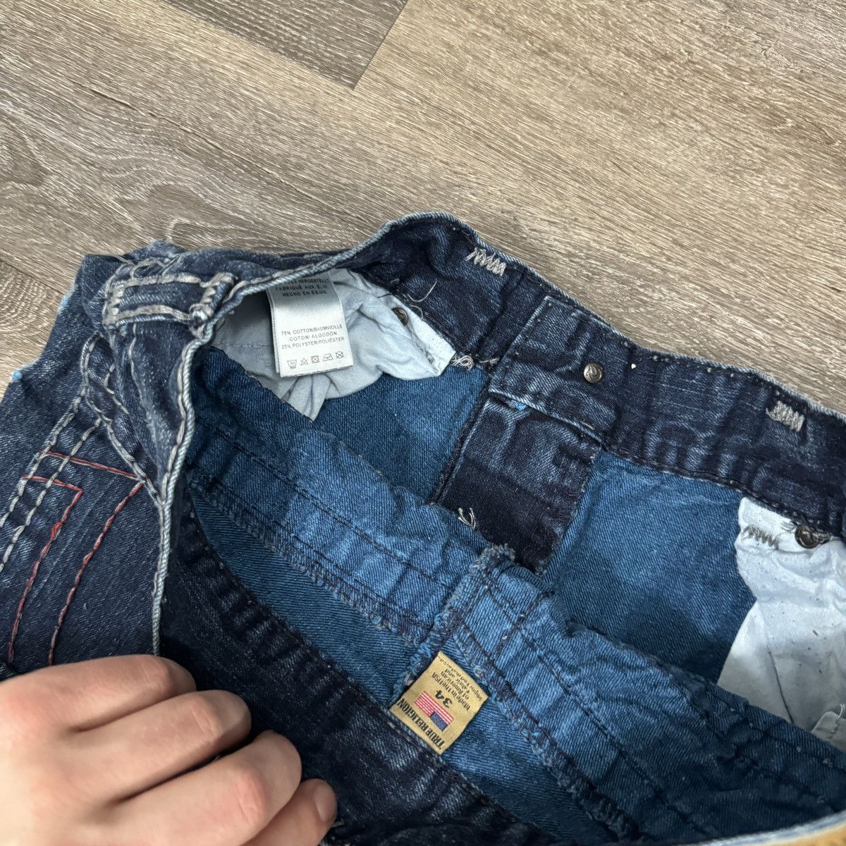 JNCO × True Religion × Vintage Vintage Y2K True Religion baggy wide leg distressed jeans Size US 34 / EU 50 - 5 Thumbnail