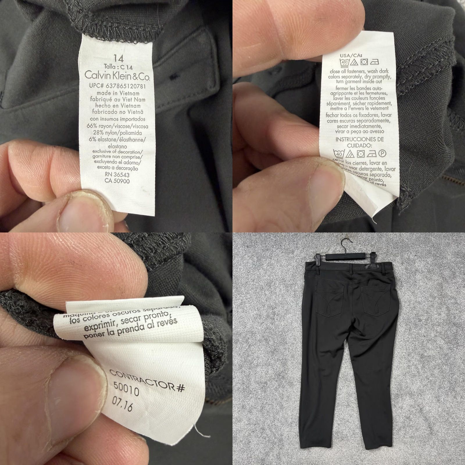 Calvin Klein Calvin Klein & Co Pants Womens 14 Gray Ponte Jegging Skinny Office Chic Slit Front Flat Front Pockets Stretch Size 36" / US 14 / IT 50 - 8 Thumbnail