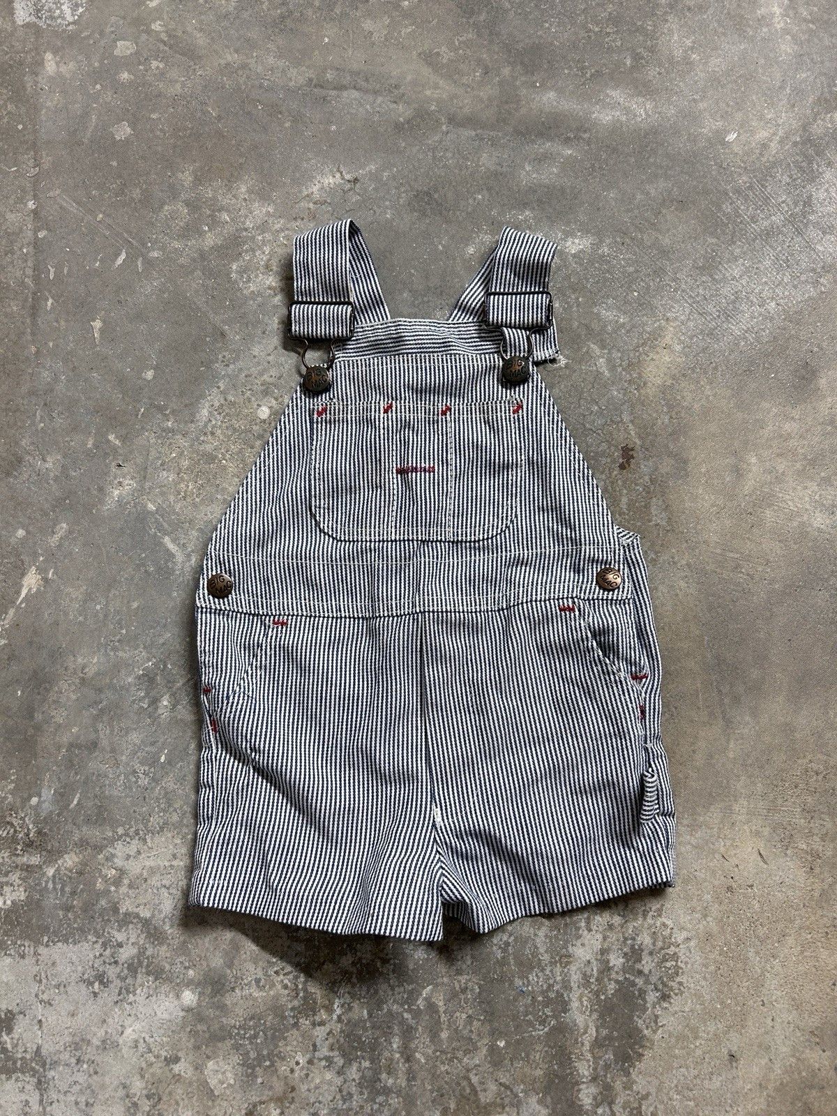 Big Mac Vintage Big Mac Overalls Baby 12m-18m Hickory Stripe Toddler Size 22" - 1 Thumbnail