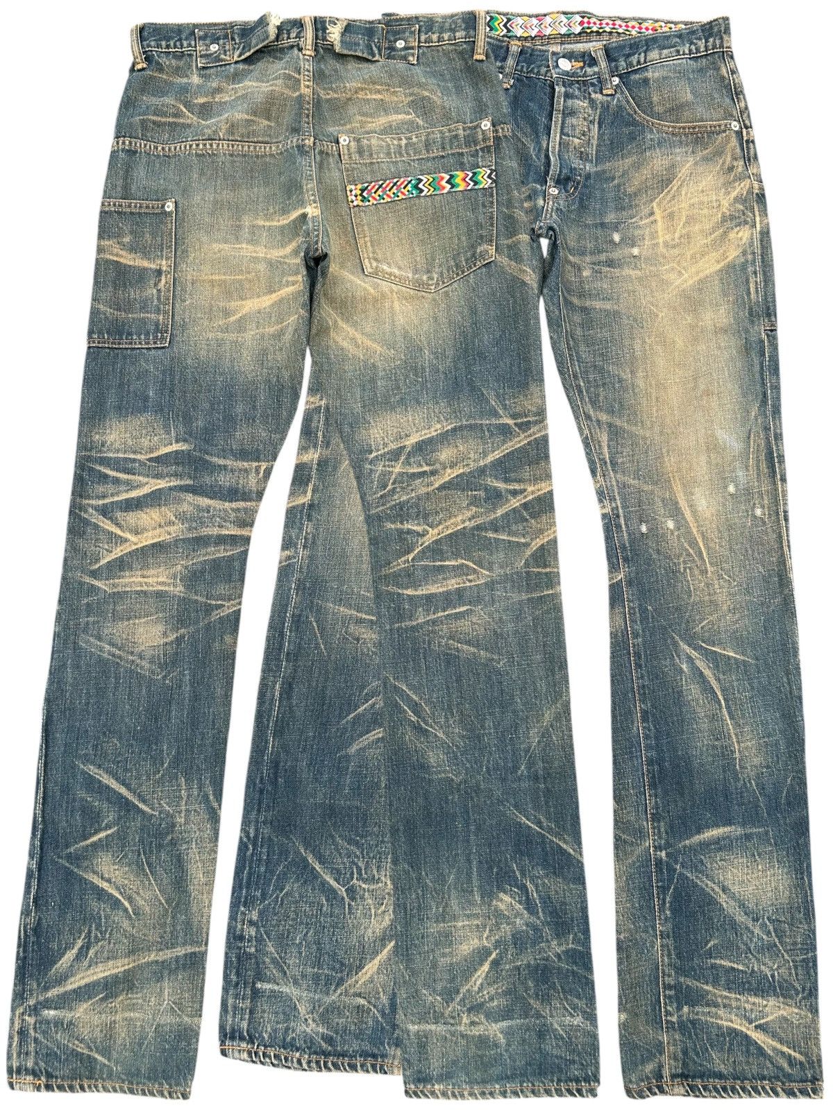 Kapital Japanese Brand Swagger Rusty Mudwash Buckle Back Denim Jeans Size US 32 / EU 48 - 1 Thumbnail