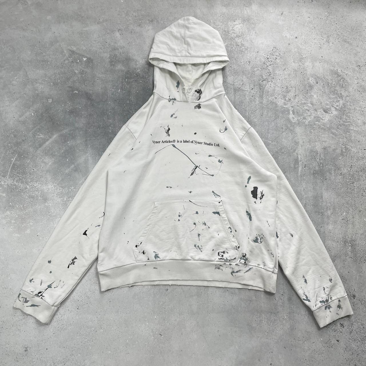 Vyner Articles Distressed Art Oversized Hoodie White Size XL