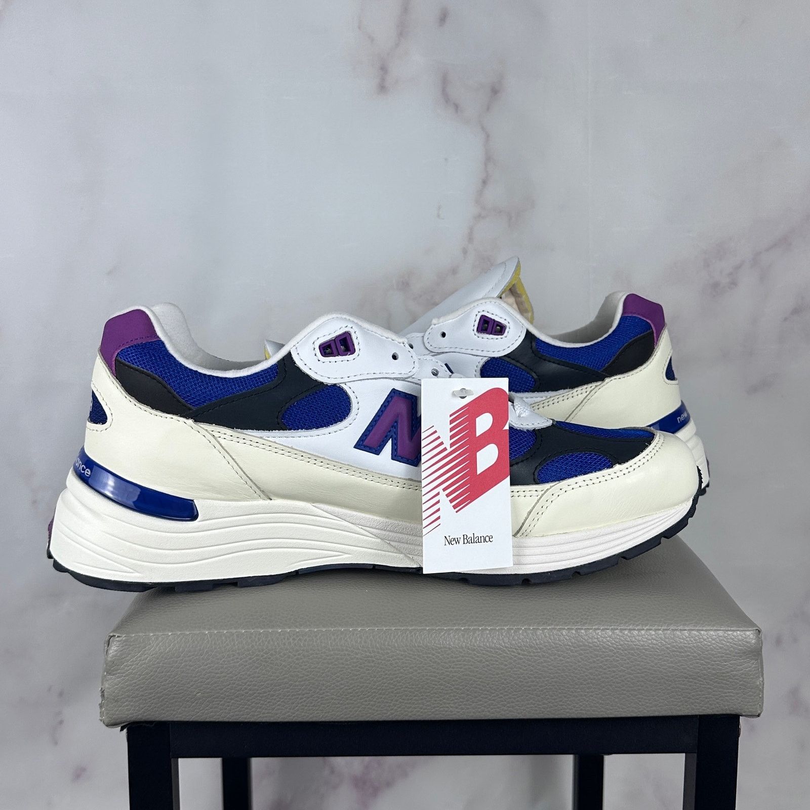 New Balance 992 MiUSA White Royal Purple Fuchsia Size US 11.5 / EU 44-45 - 8 Thumbnail