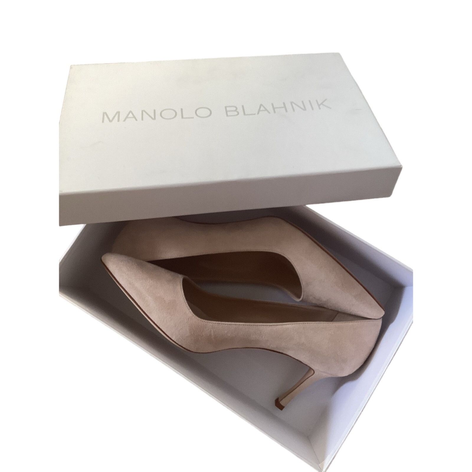 Manolo Blahnik NEW Manolo Blahnik Light Beige Suede Pointed Toe Pumps Sz 40 Size US 10 / IT 40 - 10 Thumbnail