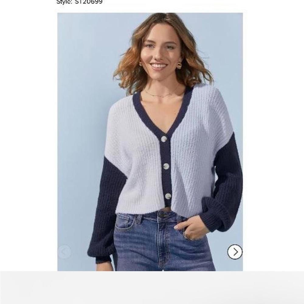 Designer FRANCESCA'S Dream Colorblock Short Cardigan Size XS / US 0-2 / IT 36-38 - 2 Thumbnail