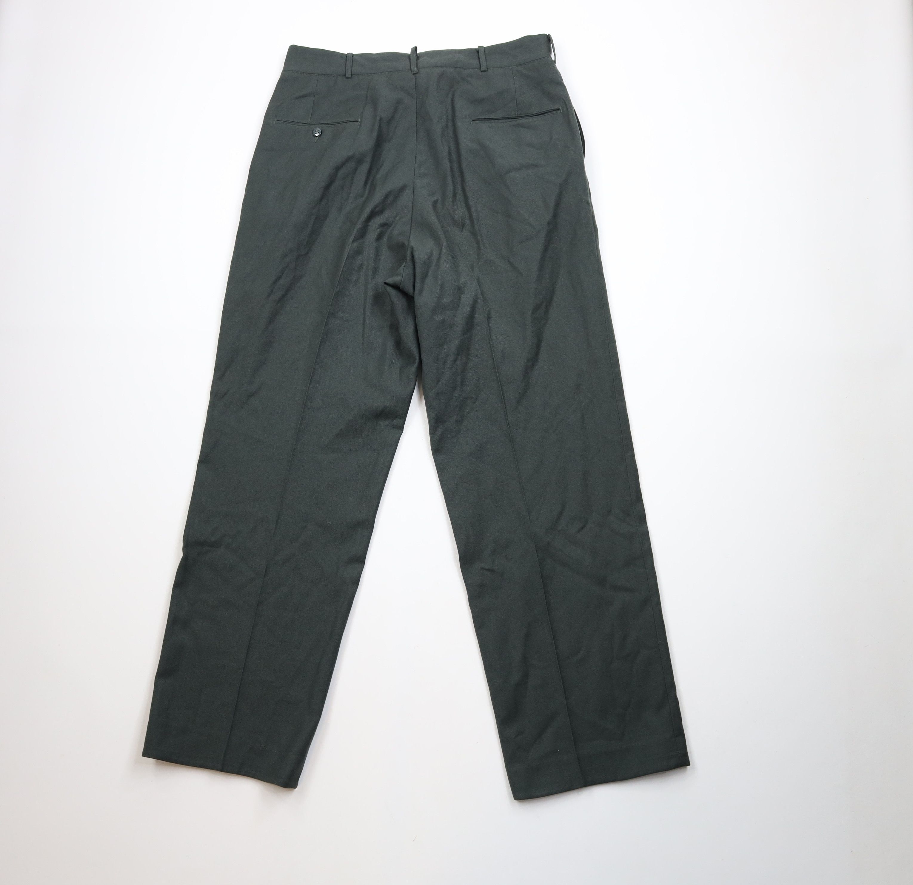 Vintage Vintage 60s Vietnam War Green Wool Wide Leg Trousers Pants Size US 36 / EU 52 - 9 Thumbnail