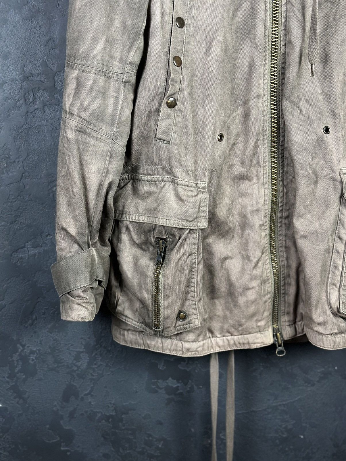 Allsaints AllSaints Parka Jacket Gray Faded Avant Garde Size US M / EU 48-50 / 2 - 6 Thumbnail