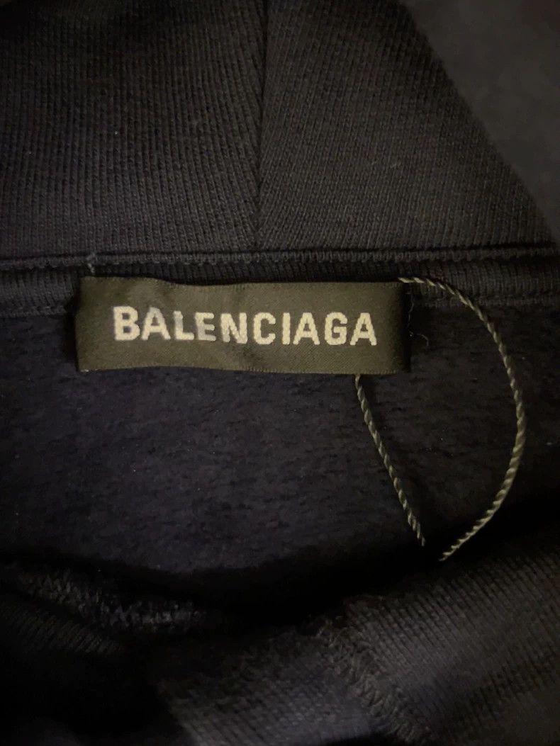 Balenciaga Balenciaga Navy Blue Embroidered Letter Hoodie Size S New Size US S / EU 44-46 / 1 - 2 Thumbnail