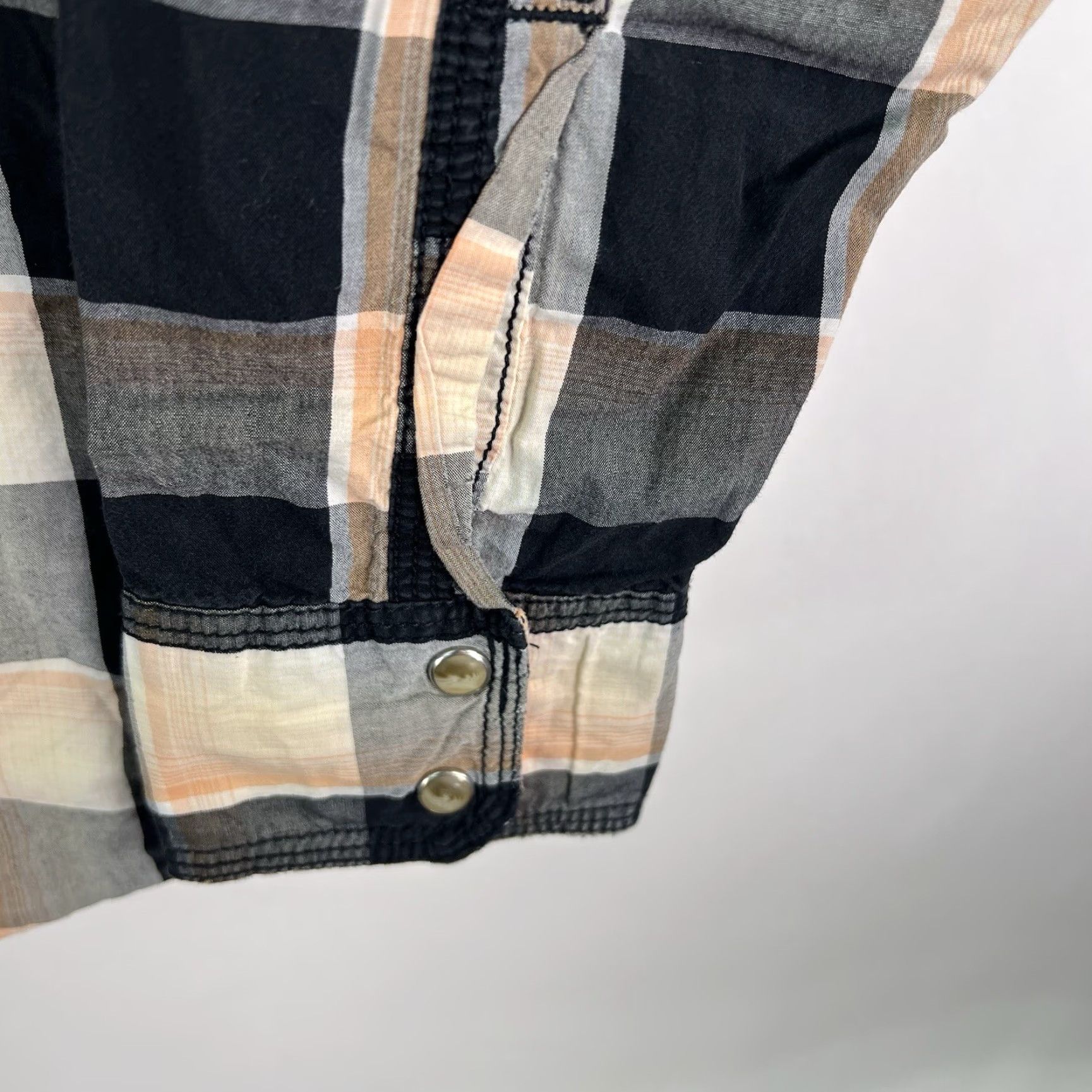 Vintage Twenty X Plaid Pearl Snap Shirt Mens XL Black/Orange Long Sleeve Western Button-Up Size US XL / EU 56 / 4 - 5 Thumbnail