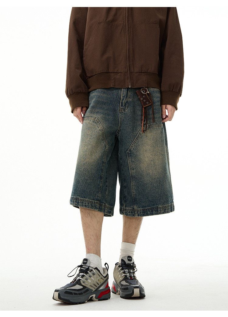 Japanese Brand × Jean American retro straight washed distressed cargo denim shorts Size US 32 / EU 48 - 2 Thumbnail