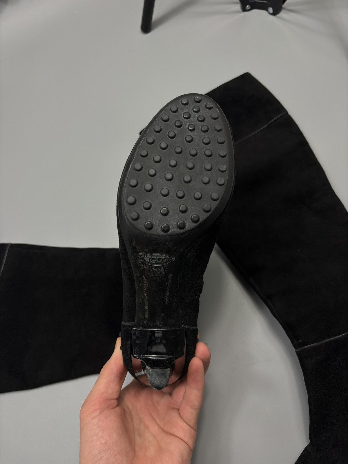 Tod's TOD'S black suede Knee High Luxury Boots Shoes Size US 6.5 / IT 36.5 - 7 Thumbnail