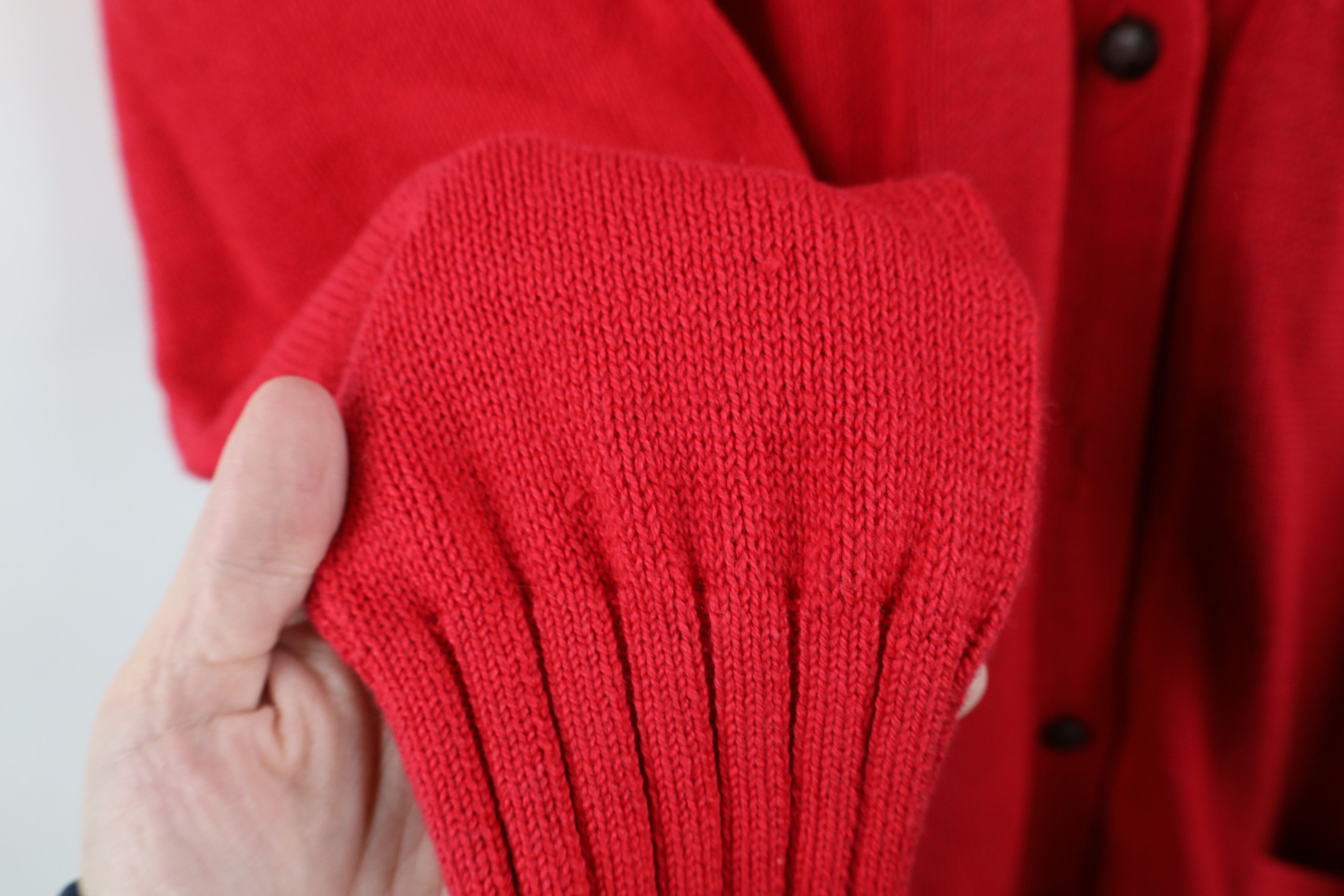 Vintage Vintage 90s Streetwear Oversized Knit Cardigan Sweater Red Size M / US 6-8 / IT 42-44 - 6 Thumbnail