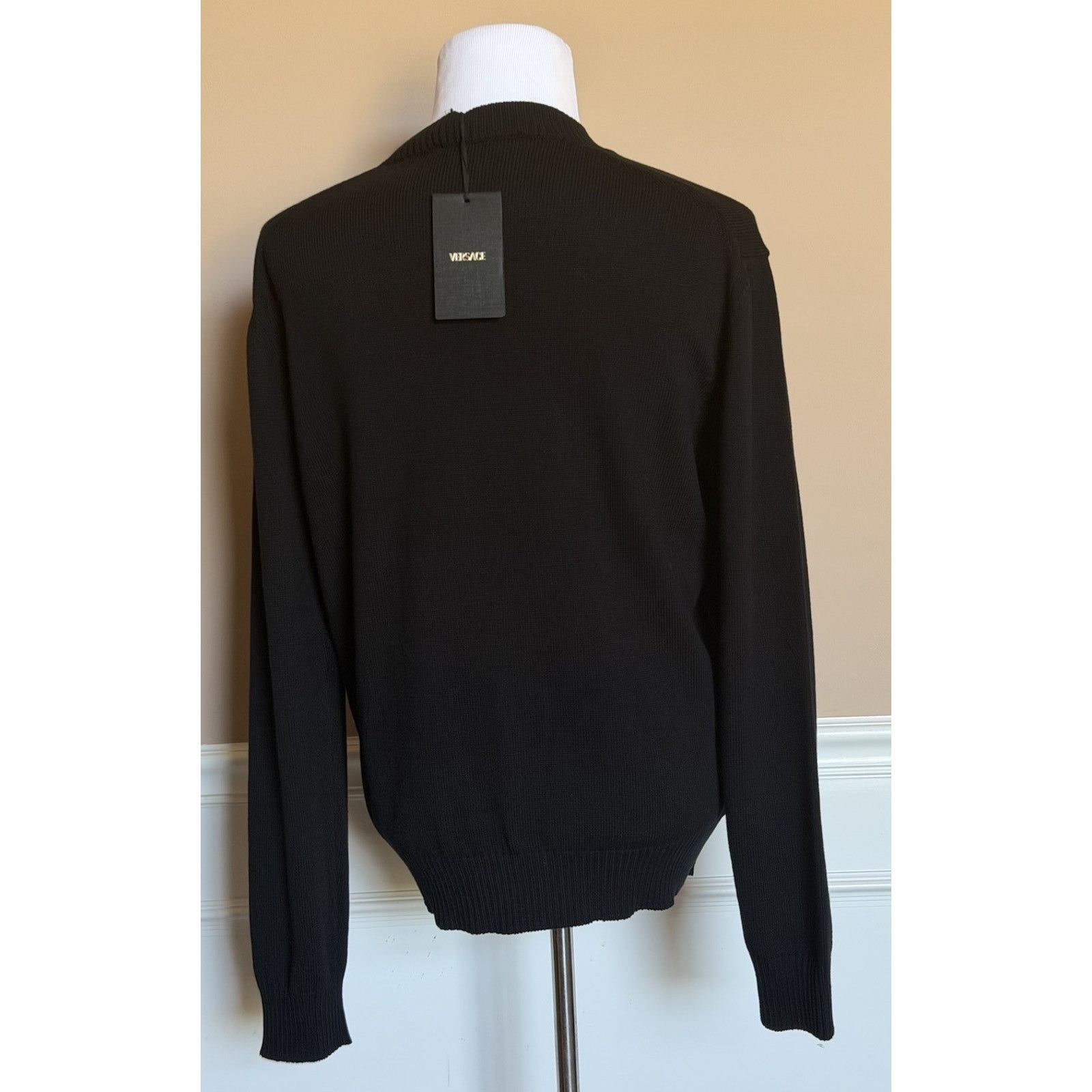 Versace Versace Medusa Embroidered Knit Sweater Black 44 US 1011884 Size US XL / EU 56 / 4 - 5 Thumbnail