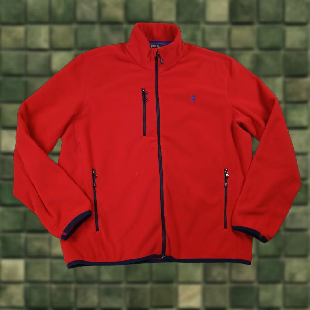 Polo Ralph Lauren Polo Ralph Lauren Performance Fleece Jacket Mens XL Red Full Zip Size US XL / EU 56 / 4 - 1 Thumbnail