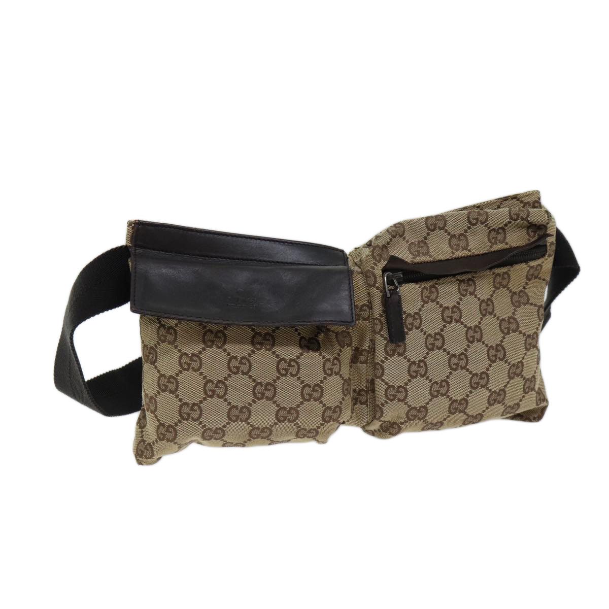 image of Gucci GG Canvas Waist Bag Beige 28566 Auth Ki4305, Women's