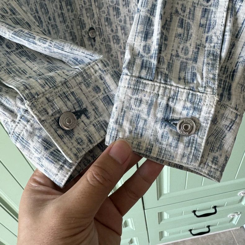 Dior Dior Size37 Blue full-printed old-fashioned shirt Size US XS / EU 42 / 0 - 9 Thumbnail