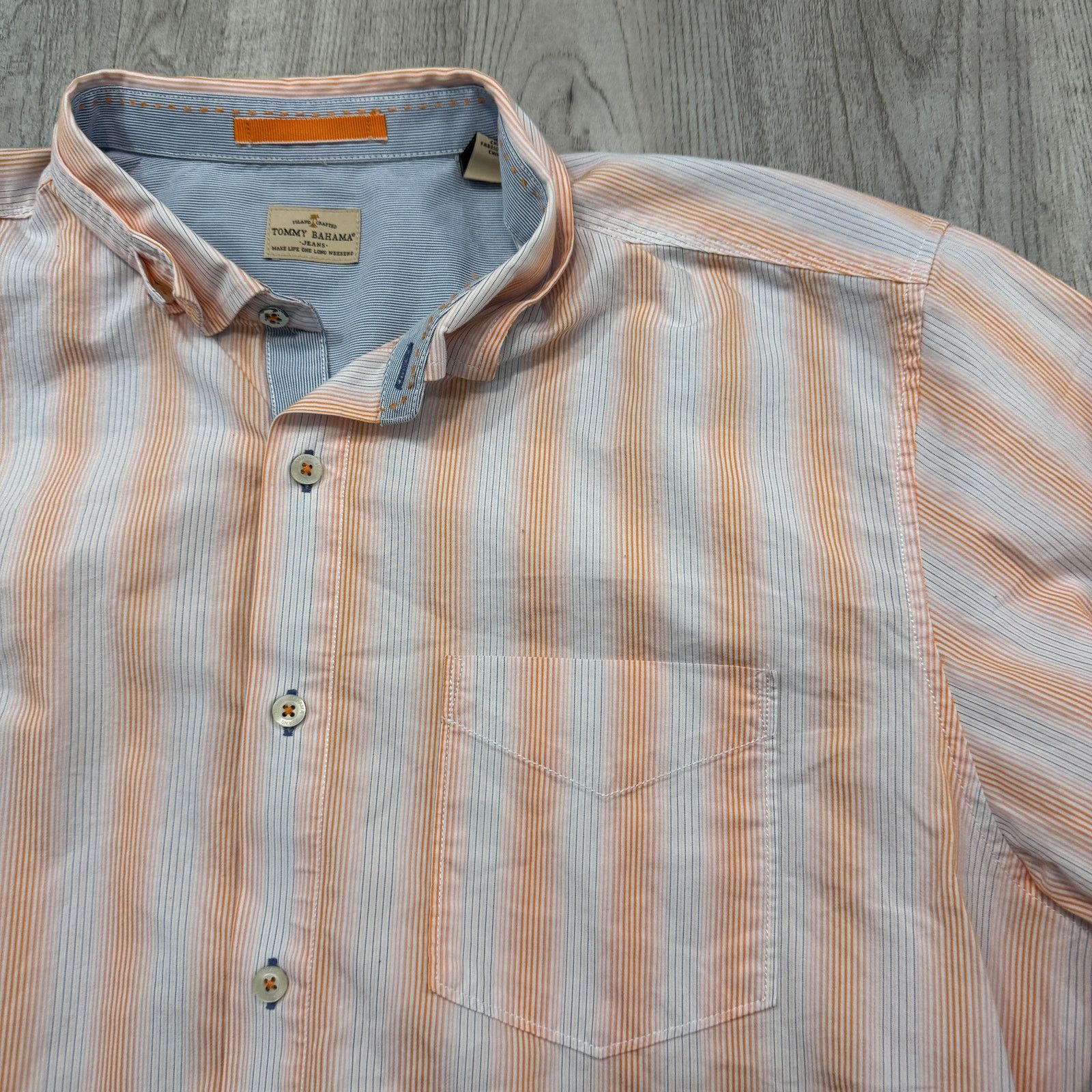 Tommy Bahama Tommy Bahama Button Shirt Men's Extra Large XL Orange Blue Size US XL / EU 56 / 4 - 3 Thumbnail