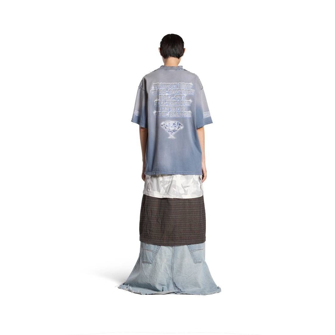 Balenciaga o1srvl11e0825 SNBN T-Shirt Medium Fit in Blue Size S / US 4 / IT 40 - 4 Thumbnail
