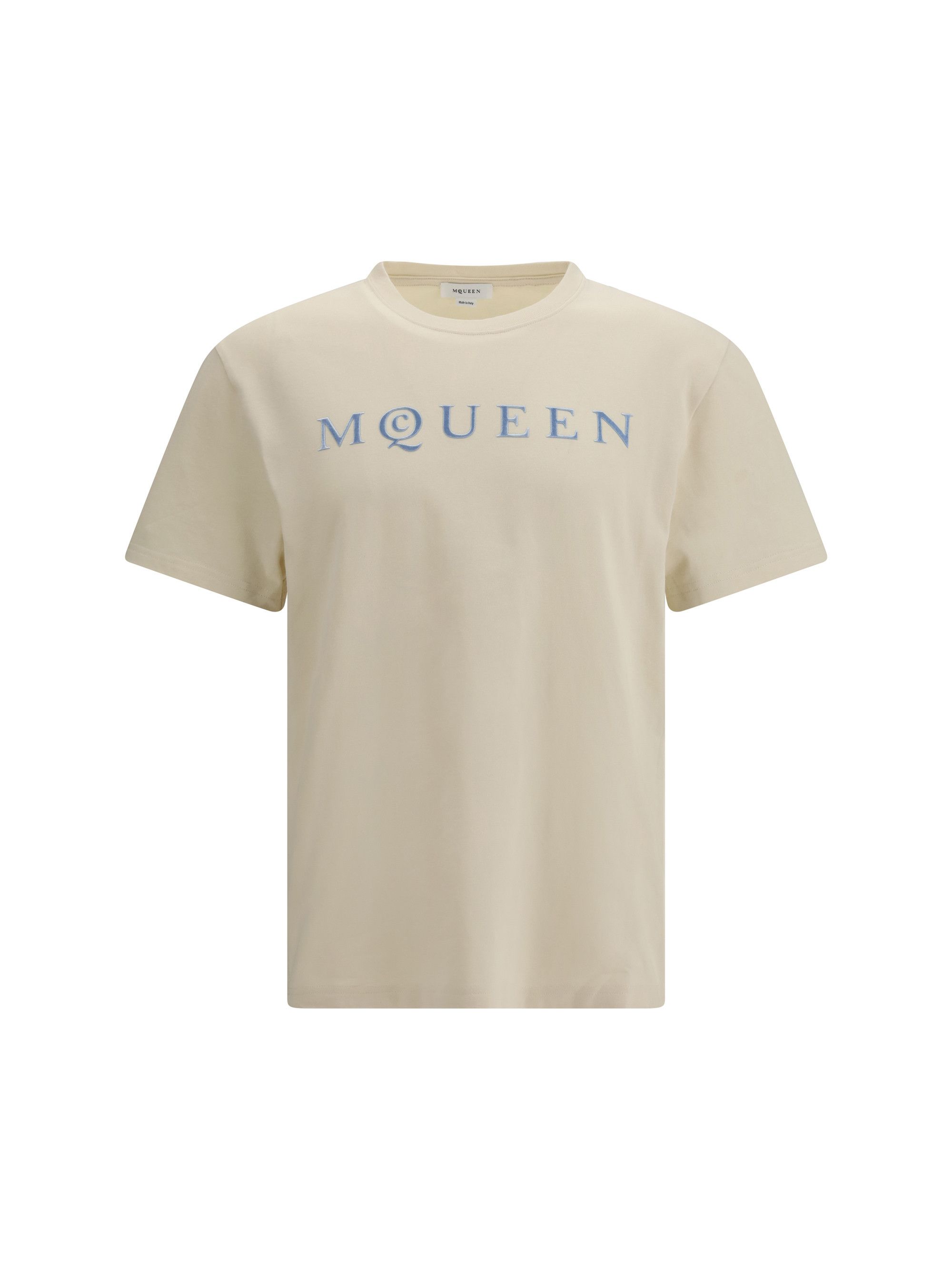 Cotton T-shirt with a flocked logo printed