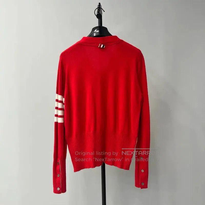 Thom Browne Thom Browne Red Cashmere Cardigan for Women . Size XS / US 0-2 / IT 36-38 - 2 Thumbnail