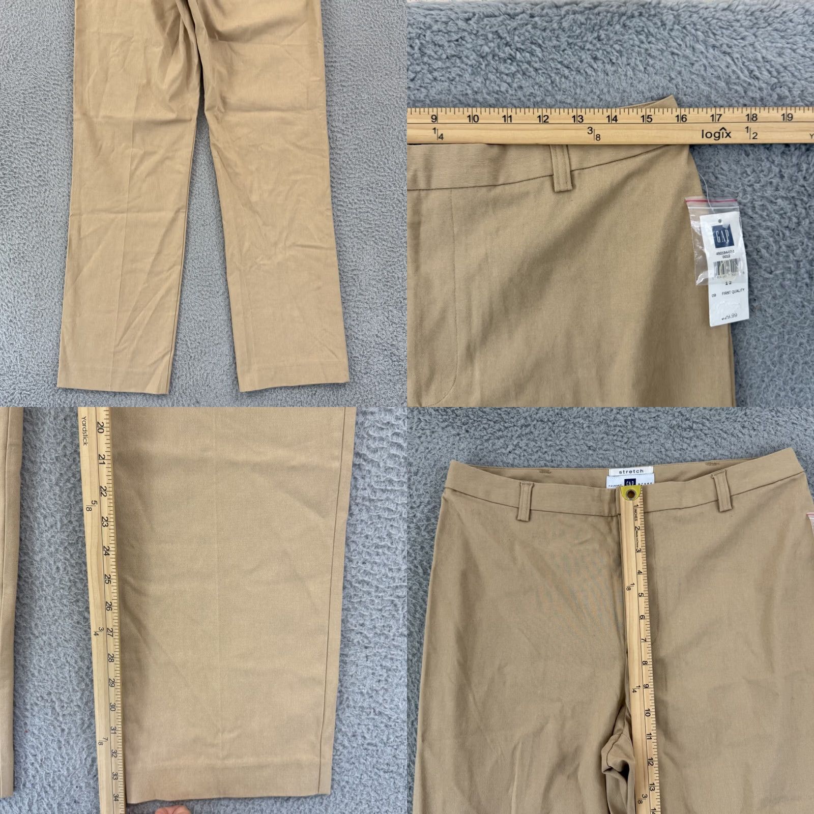 Gap VINTAGE Gap Pants Womens 12 Beige Bootcut Stretch 32x34 Classic 90s City Preppy Trousers NWT Size 34" / US 12 / IT 48 - 8 Thumbnail