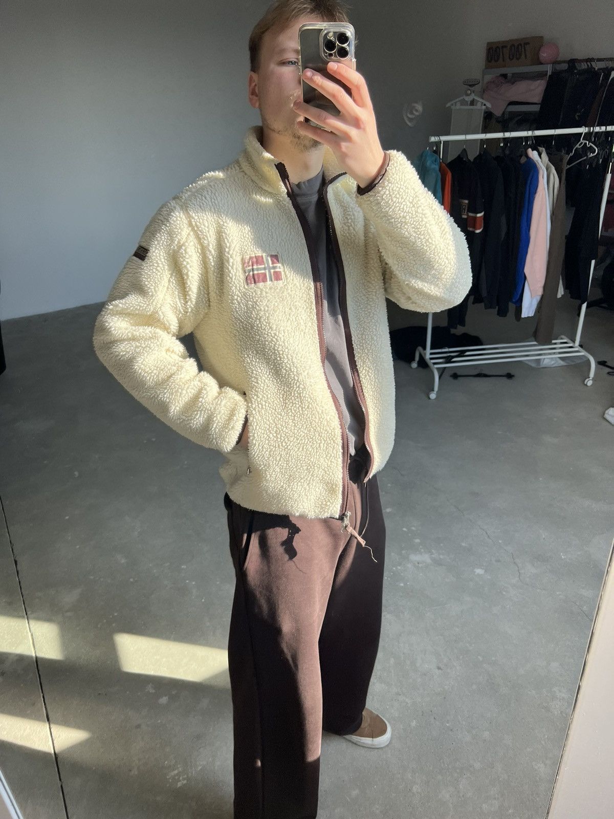 Napapijri × Vintage Vintage Napapijri Sherpa Jacket Size US L / EU 52-54 / 3 - 13 Thumbnail