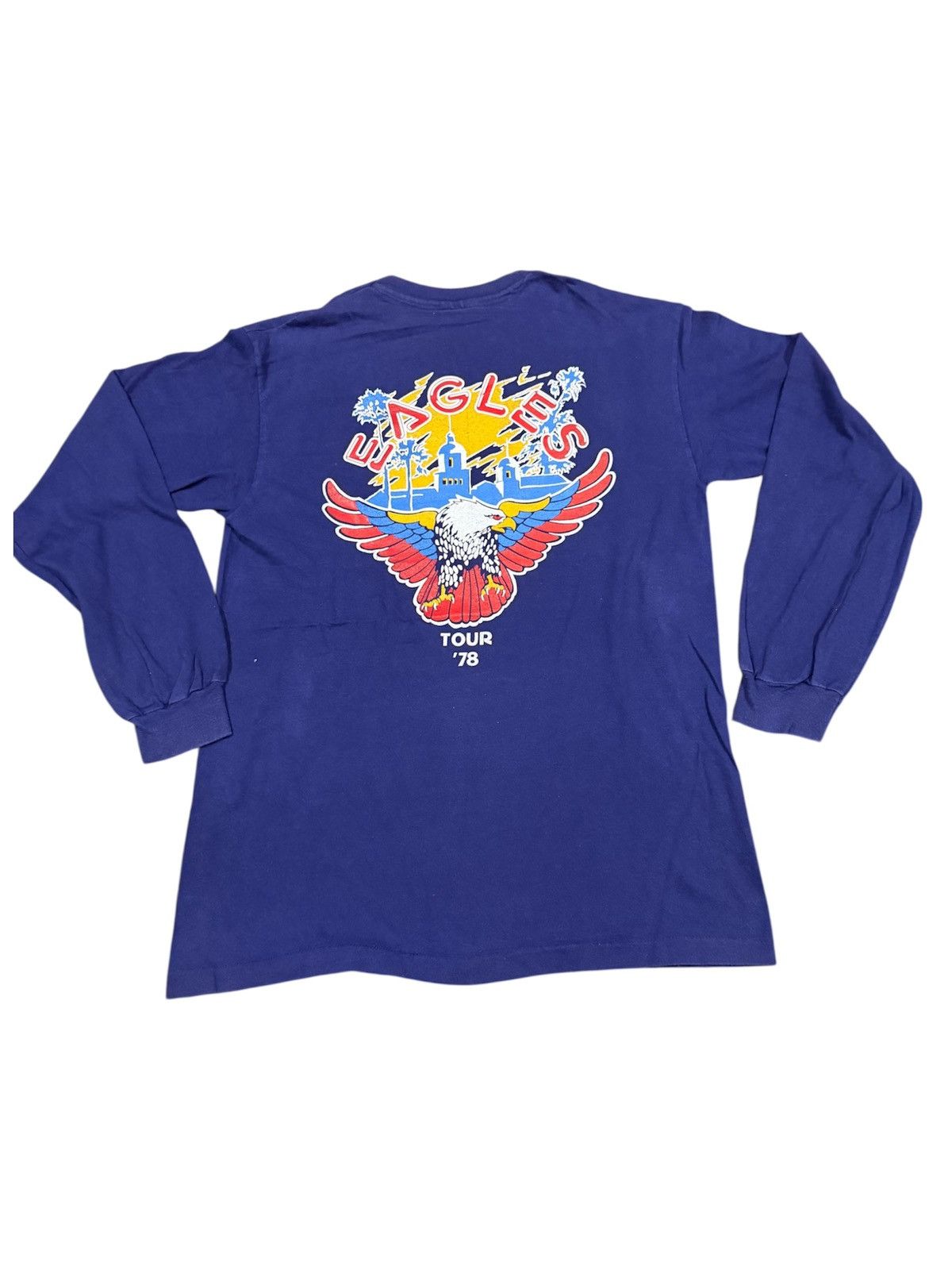Band Tees Vintage Rock Band The Eagles Tour 78 Navy Blue Long Sleeve Size US M / EU 48-50 / 2 - 1 Thumbnail