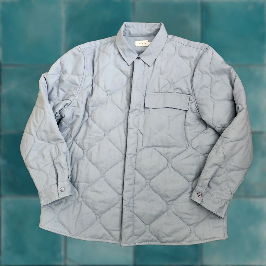 Topman Topman Quilted Jacket Mens XL Blue Padded Size US XL / EU 56 / 4 - 1 Thumbnail