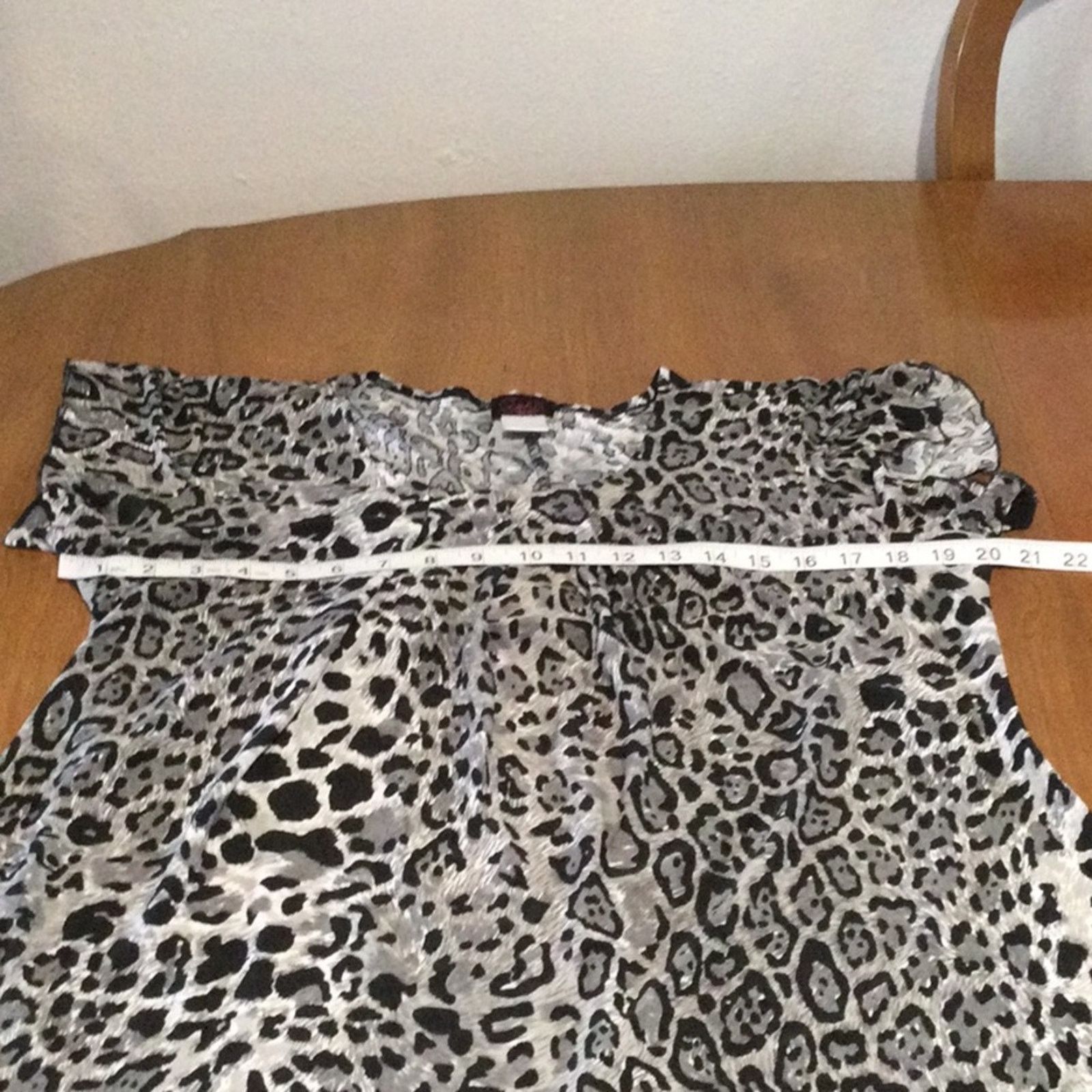 Other Ashli Couture Gray & Black Leopard Print Pleated Blouse L Size L / US 10 / IT 46 - 13 Thumbnail