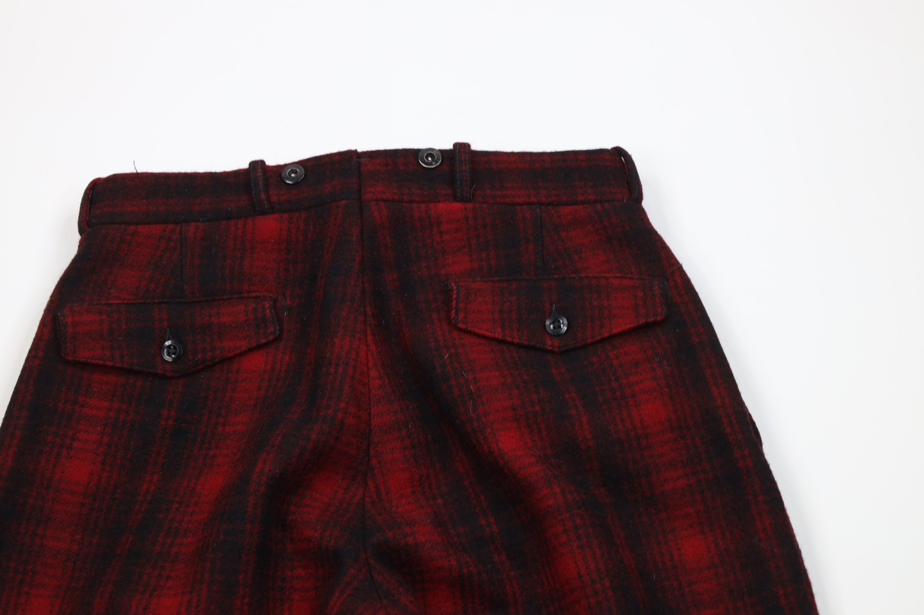 Vintage 60s 70s Woolrich Wool Joggers Pants Plaid USA