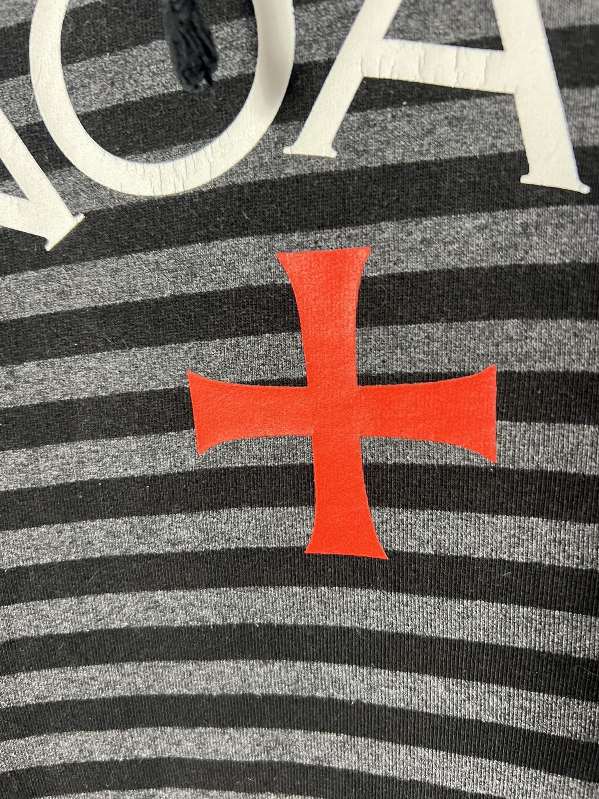 Noah Noah Cross Logo Print Striped Fleece Cotton Hoodie Size US S / EU 44-46 / 1 - 13 Thumbnail