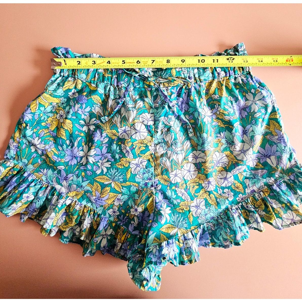 J.Crew J. Crew Cotton Green Floral Voile Ruffle Beach Shorts XS Size 26" / US 2 / IT 38 - 3 Thumbnail