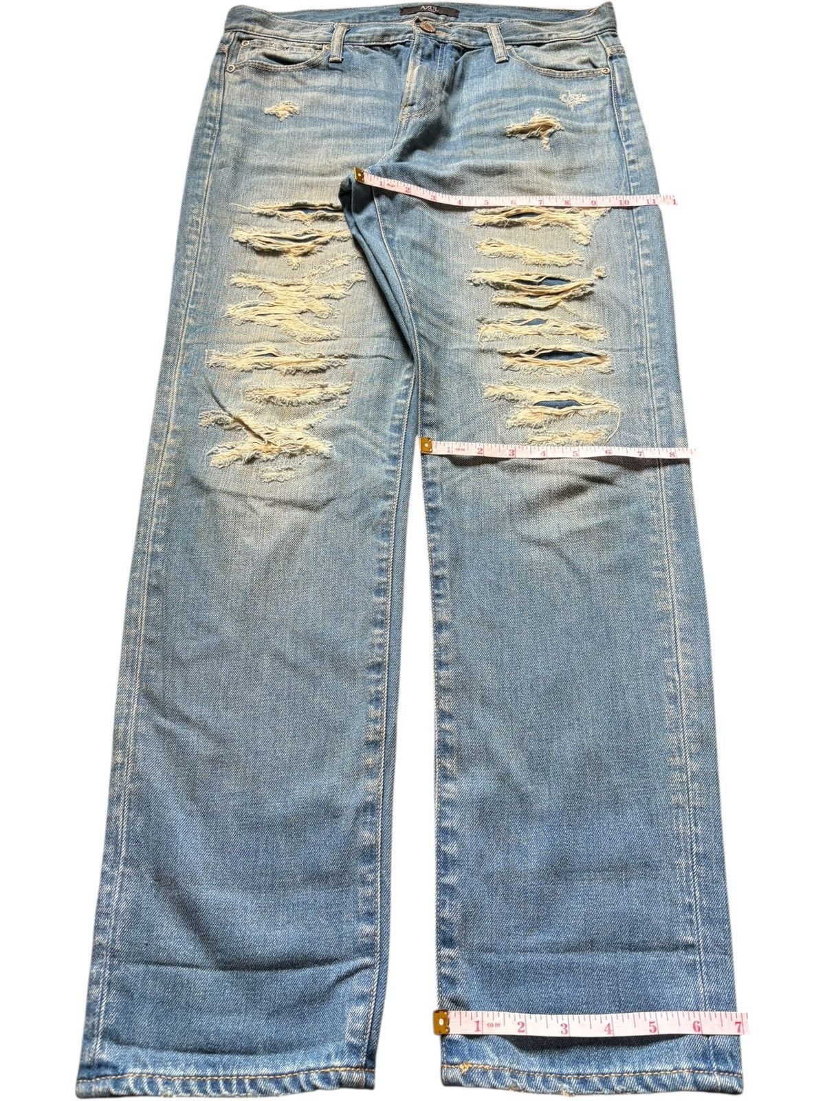 MOUSSY Vintage Azul Moussy Patches Distressed Jeans Size 32" / US 10 / IT 46 - 8 Thumbnail