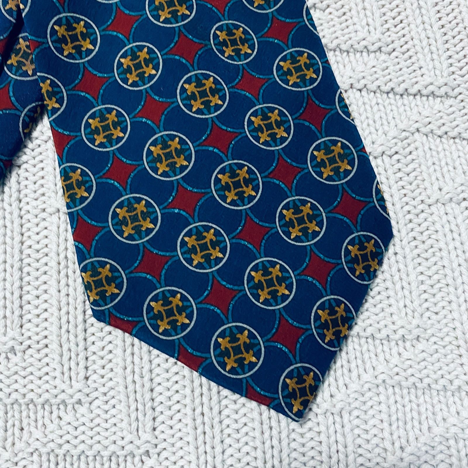 Dior Dior blue circle pattern silk tie Size ONE SIZE - 2 Thumbnail