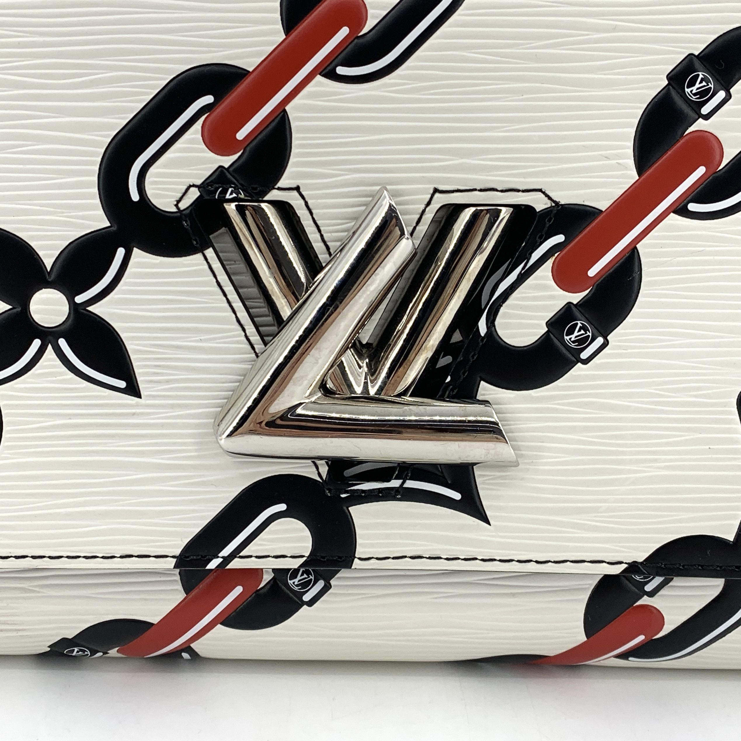 Louis Vuitton Louis Vuitton Chain Bag White Twist Lock Print 23x9x17cm Size ONE SIZE - 5 Thumbnail