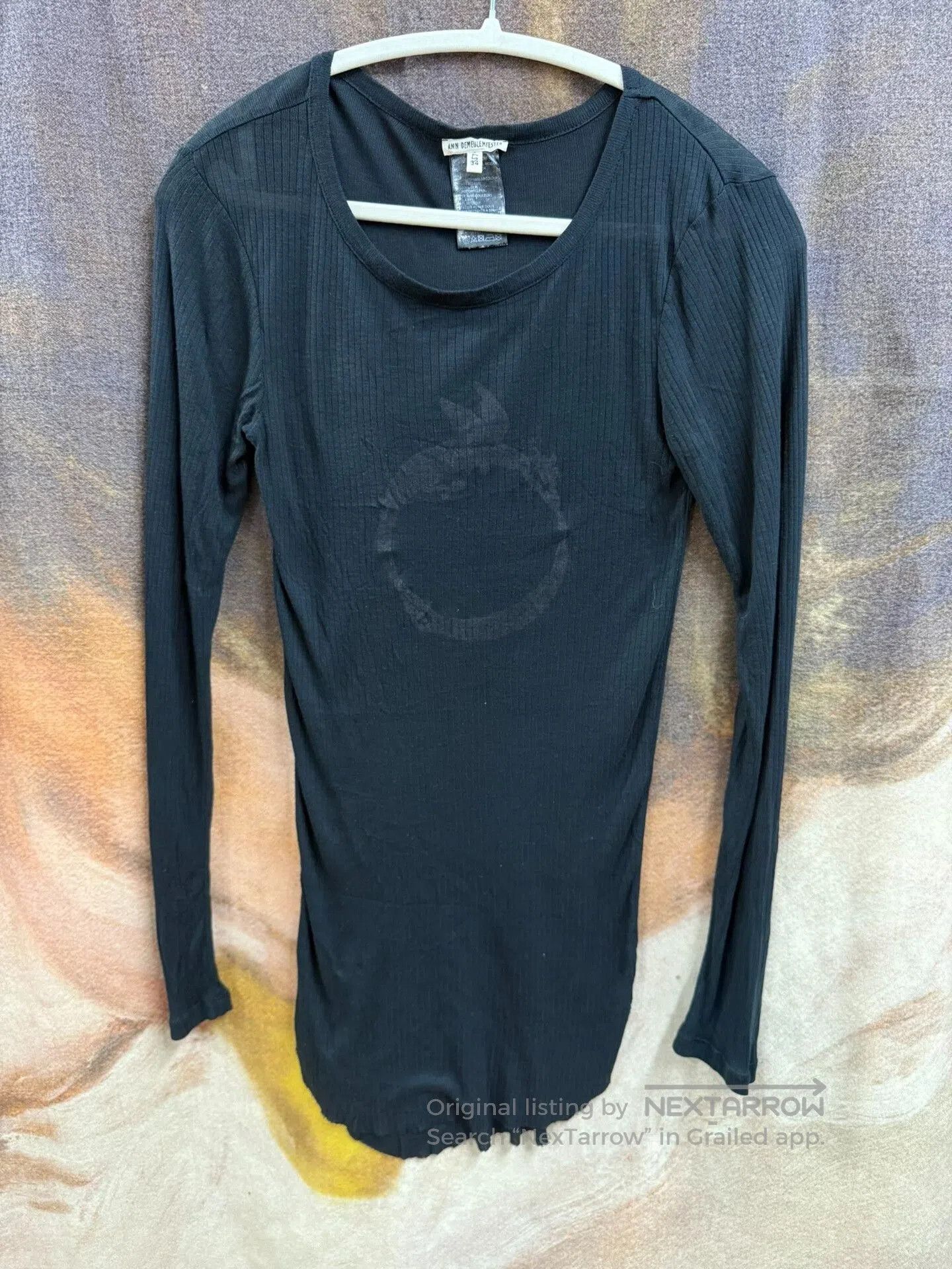 Ann Demeulemeester long sleeve fitted black top. Size US S / EU 44-46 / 1 - 1 Thumbnail