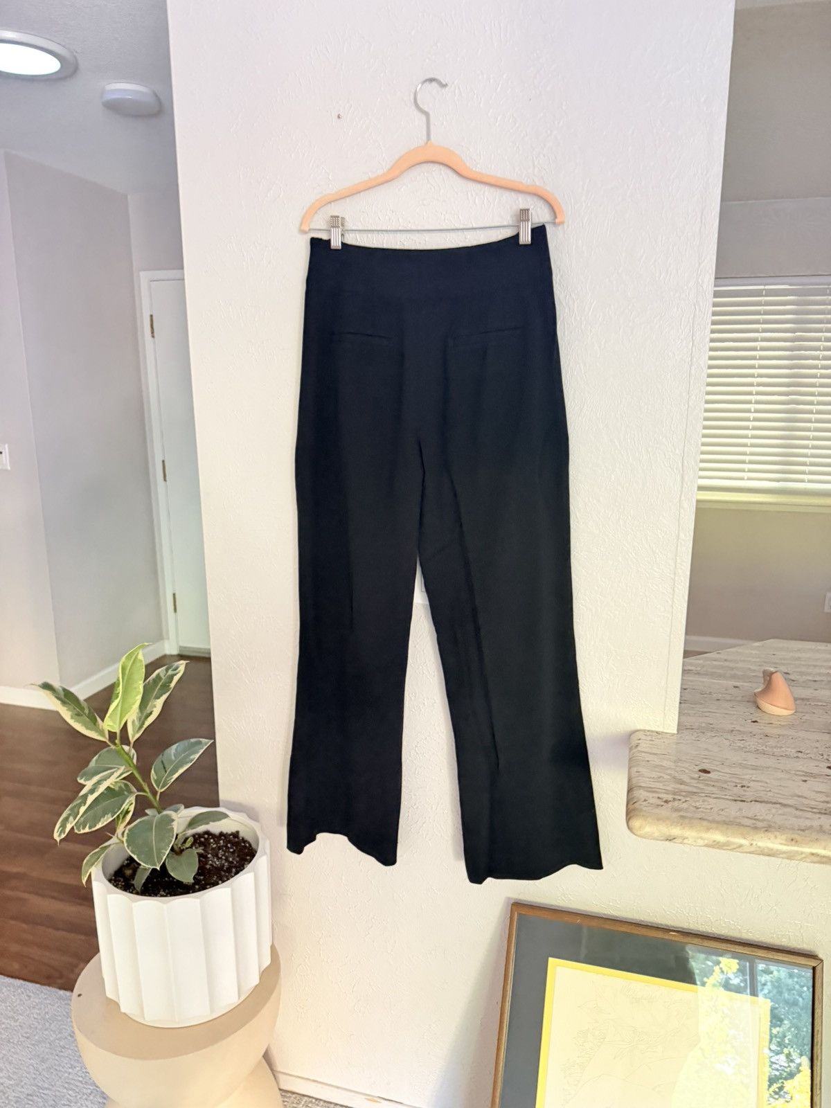 A.L.C. A.L.C. Estrada high waisted wide leg black trouser pants 10 Size 32" / US 10 / IT 46 - 8 Thumbnail