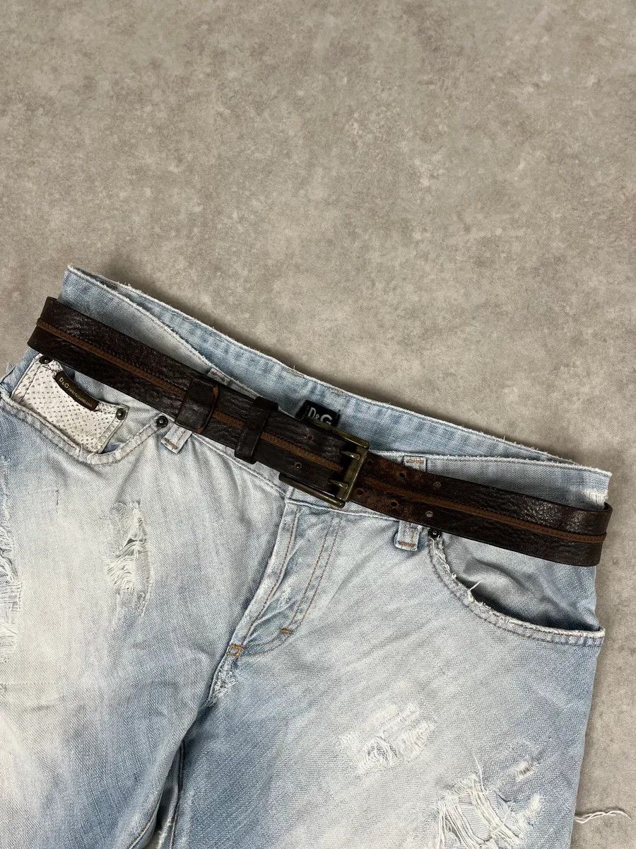 Dolce & Gabbana 2000s Dolce & Gabbana Archive Brown Leather Belt Size ONE SIZE - 2 Thumbnail